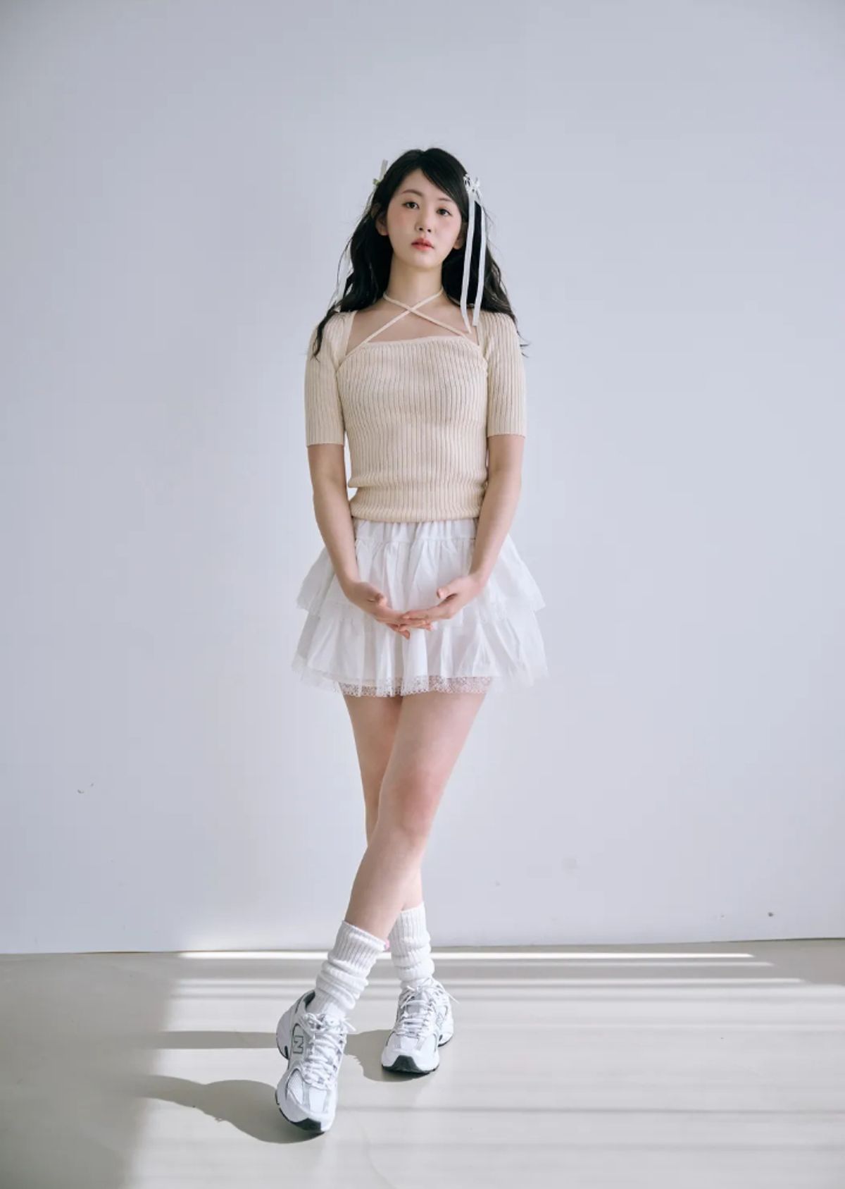 바이서우(BYSEOWOO) 비앙카 투웨이 니트 티셔츠(아이보리)