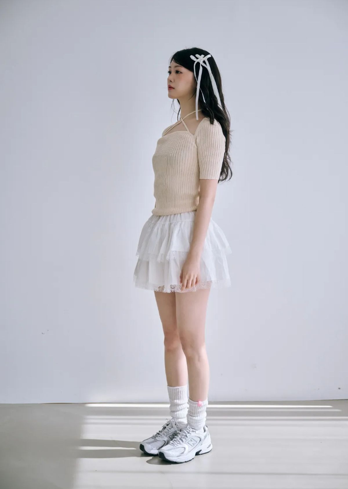 바이서우(BYSEOWOO) 비앙카 투웨이 니트 티셔츠(아이보리)