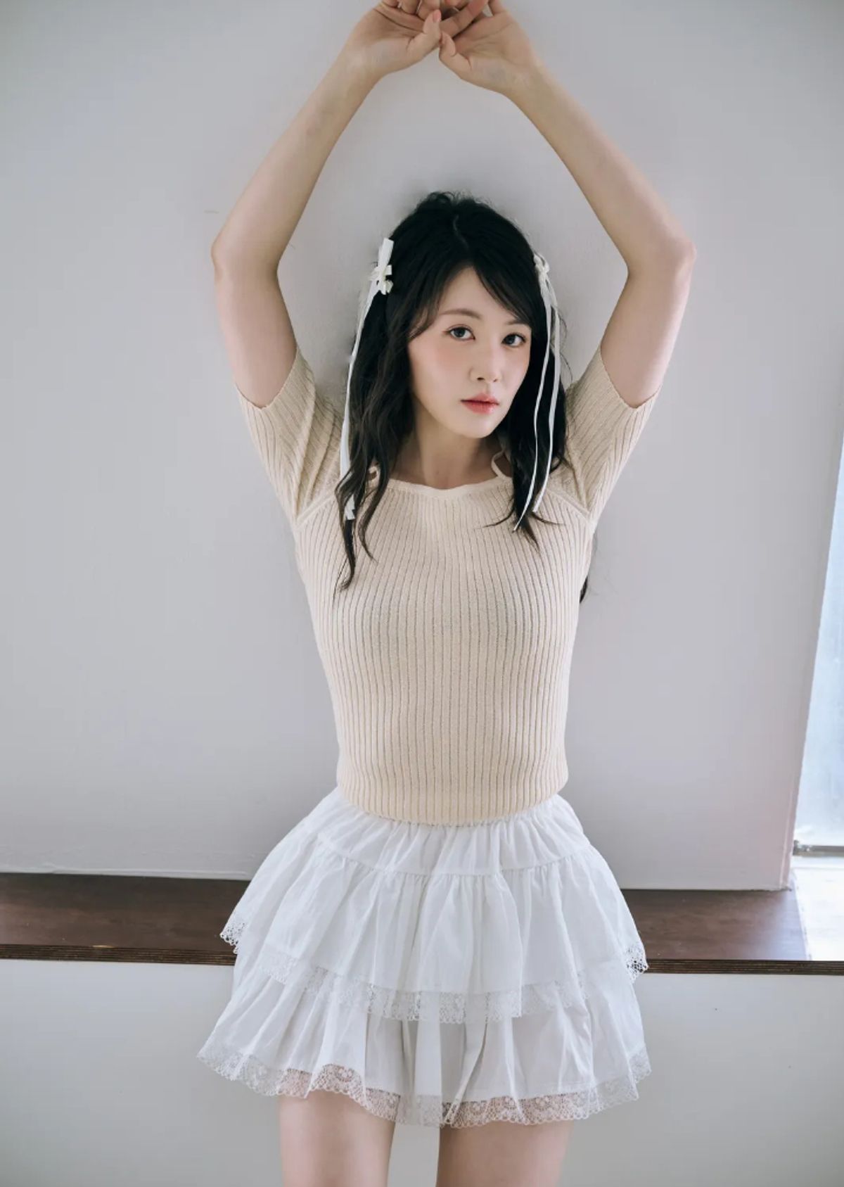바이서우(BYSEOWOO) 비앙카 투웨이 니트 티셔츠(아이보리)