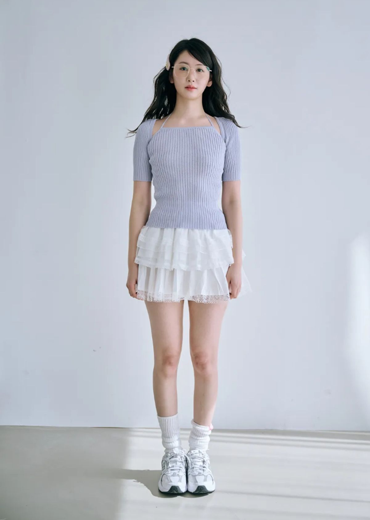 바이서우(BYSEOWOO) 비앙카 투웨이 니트 티셔츠(블루/블랙/아이보리)