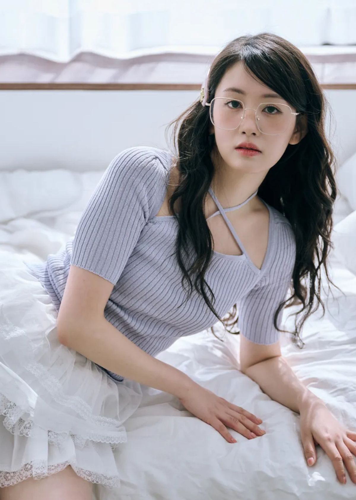 바이서우(BYSEOWOO) 비앙카 투웨이 니트 티셔츠(블루/블랙/아이보리)