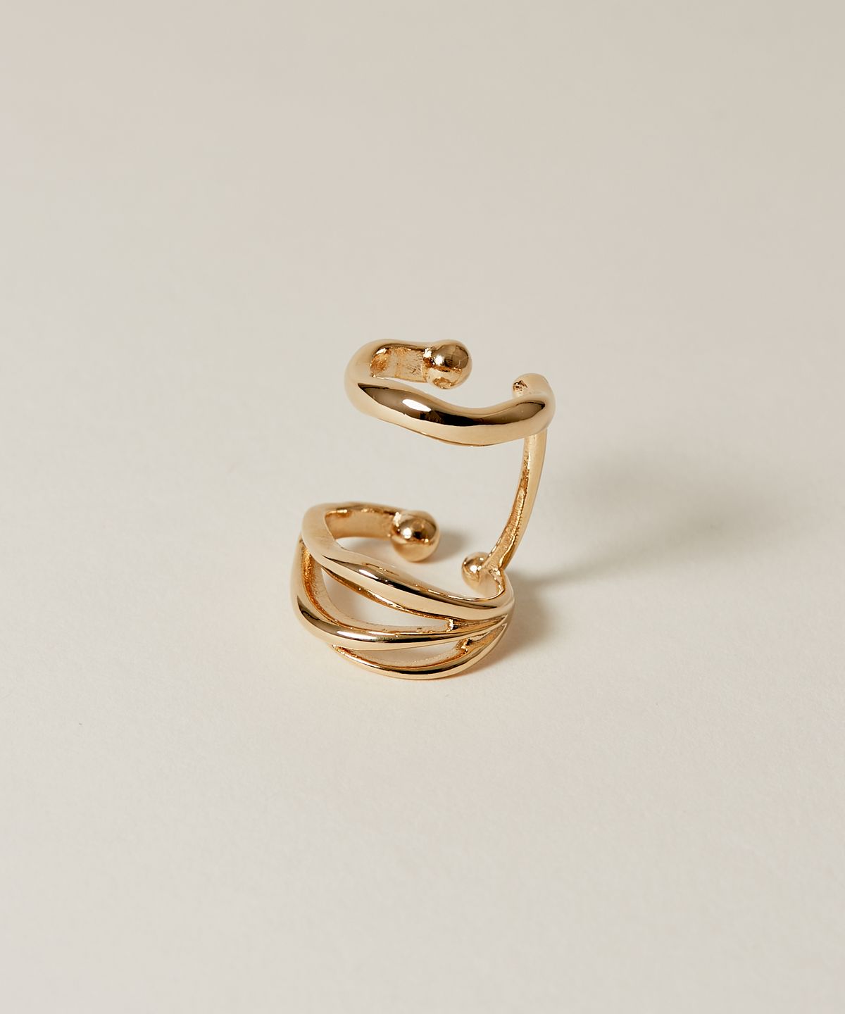 노비스도쿄(NOVICE TOKYO) 더블 뉘앙스 후프 이어커프 Double Nuance Hoop Ear Cuff / Gold