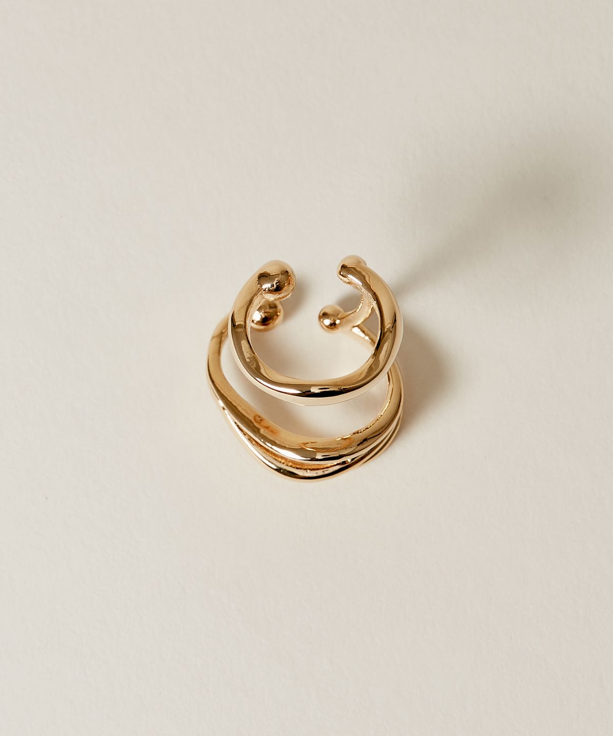 노비스도쿄(NOVICE TOKYO) 더블 뉘앙스 후프 이어커프 Double Nuance Hoop Ear Cuff / Gold