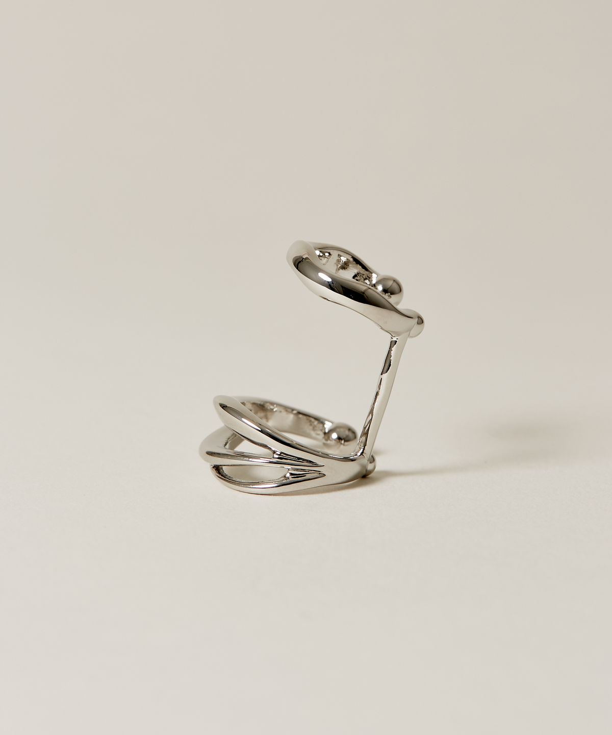 노비스도쿄(NOVICE TOKYO) 더블 뉘앙스 후프 이어커프 Double Nuance Hoop Ear Cuff / Silver