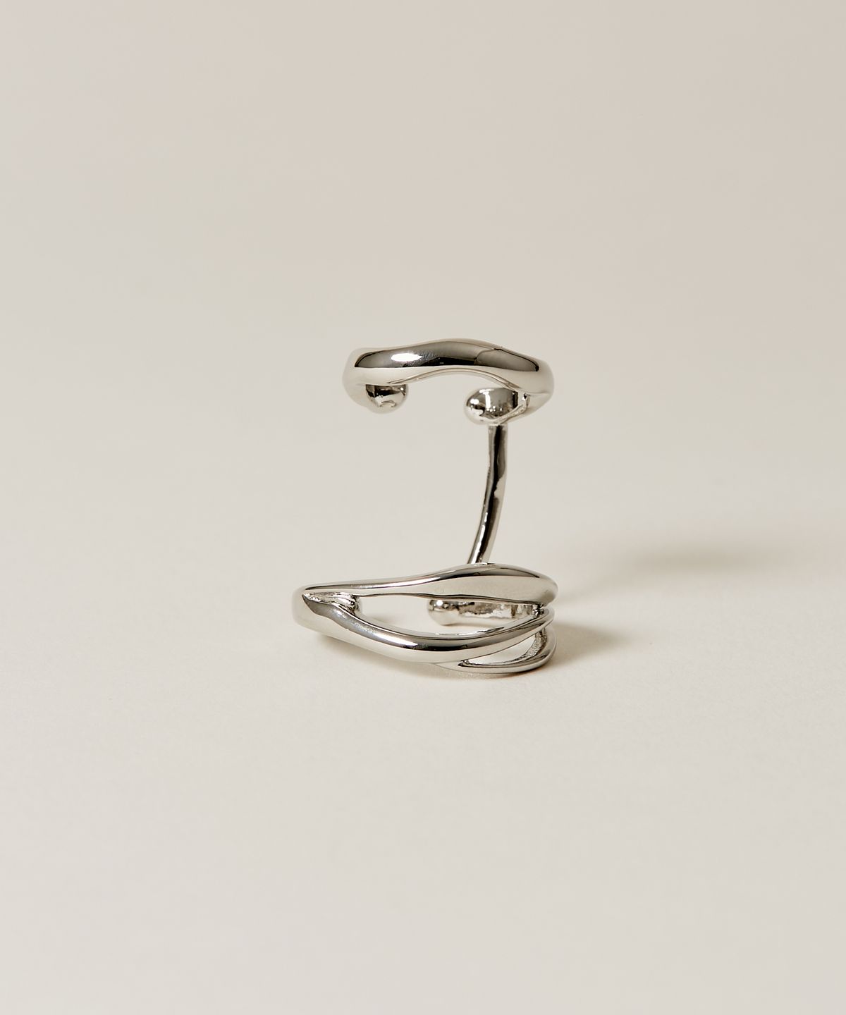노비스도쿄(NOVICE TOKYO) 더블 뉘앙스 후프 이어커프 Double Nuance Hoop Ear Cuff / Silver