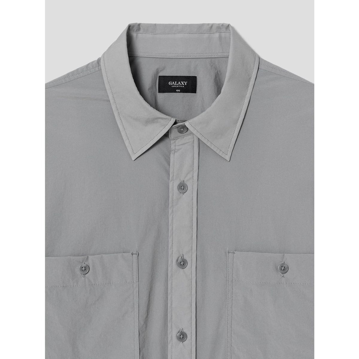 GLXY (갤럭시 라이프스타일)(GLXY (GALAXY LIFESTYLE)) GLXY [갤럭시라이프스타일][三無衣服] 나일론 스트레치 오버셔츠  그레이