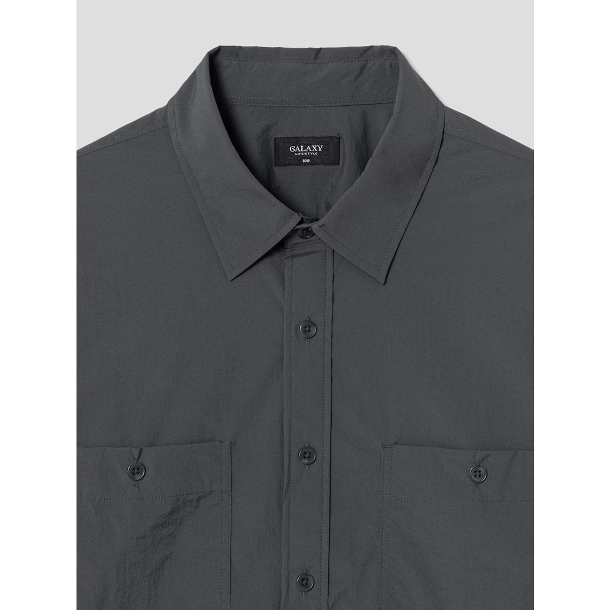 GLXY (갤럭시 라이프스타일)(GLXY (GALAXY LIFESTYLE)) GLXY [갤럭시라이프스타일][三無衣服] 나일론 스트레치 오버셔츠  애쉬