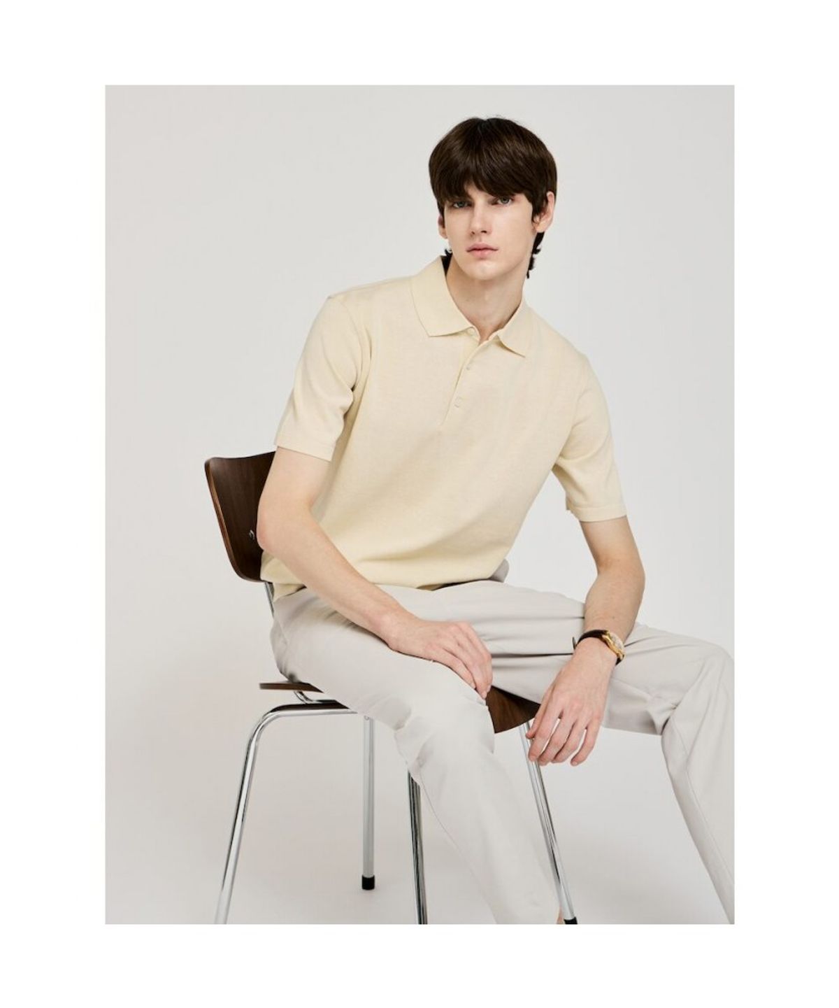 GLXY (갤럭시 라이프스타일)(GLXY (GALAXY LIFESTYLE)) GLXY [갤럭시라이프스타일][三無衣服] 스트레치 슬랙스  라이트 그레이
