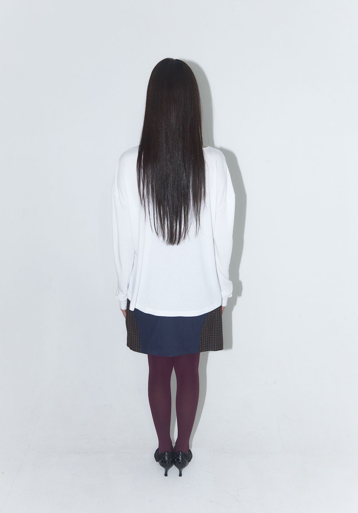 라이라이(LYELYE) 카라 롱슬리브 - 화이트