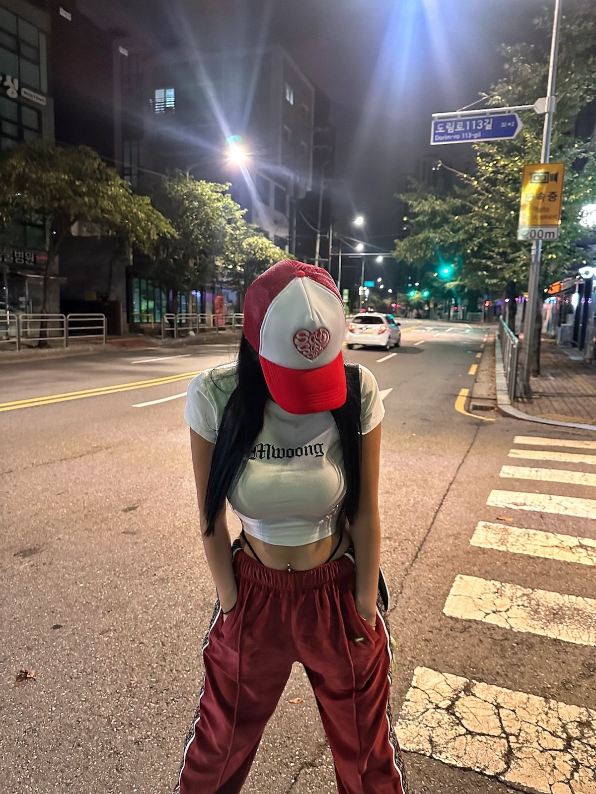 세이세이세이(SAYSAYSAY) 하트로고 트러커캡 레드