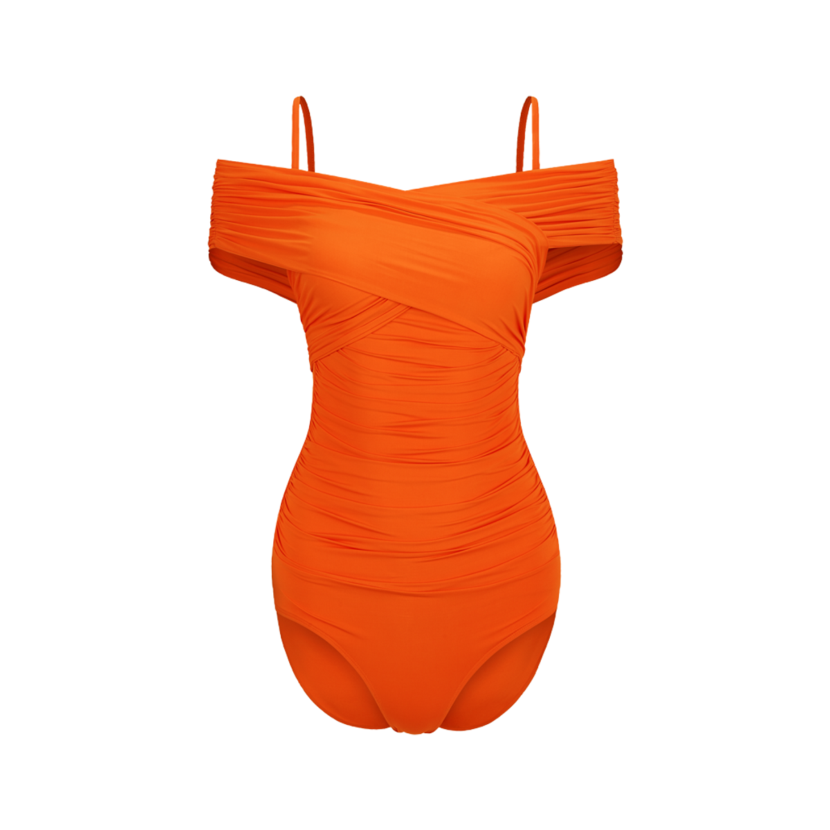 디에브(D.EV) Olenthia Off-shoulder Swimsuit_Havana sunset (오렌지)