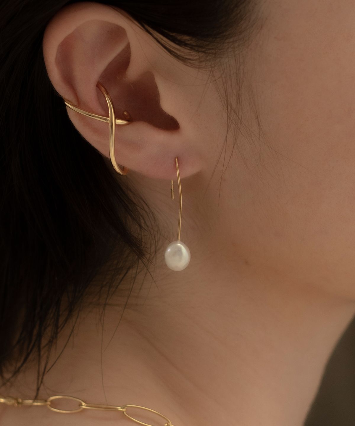 노비스도쿄(NOVICE TOKYO) 드롭 진주 피어스(귀걸이) Drop Pearl Pierce [Silver925] / Gold