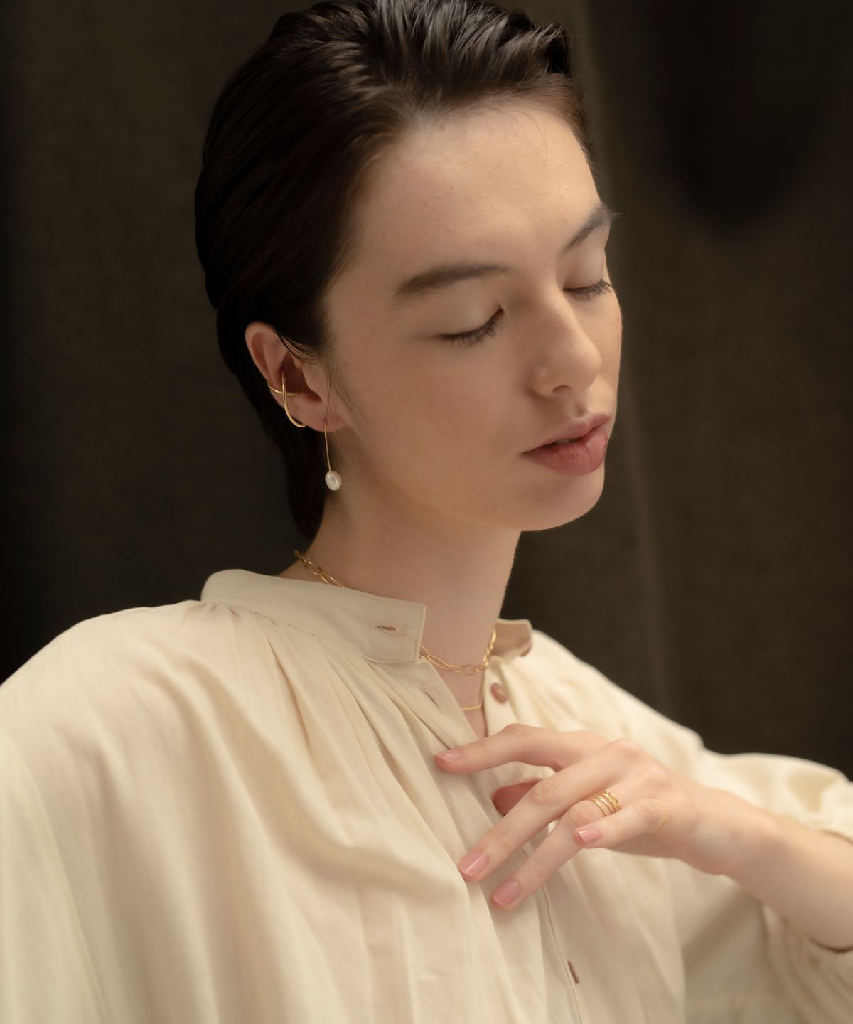 노비스도쿄(NOVICE TOKYO) 드롭 진주 피어스(귀걸이) Drop Pearl Pierce [Silver925] / Gold