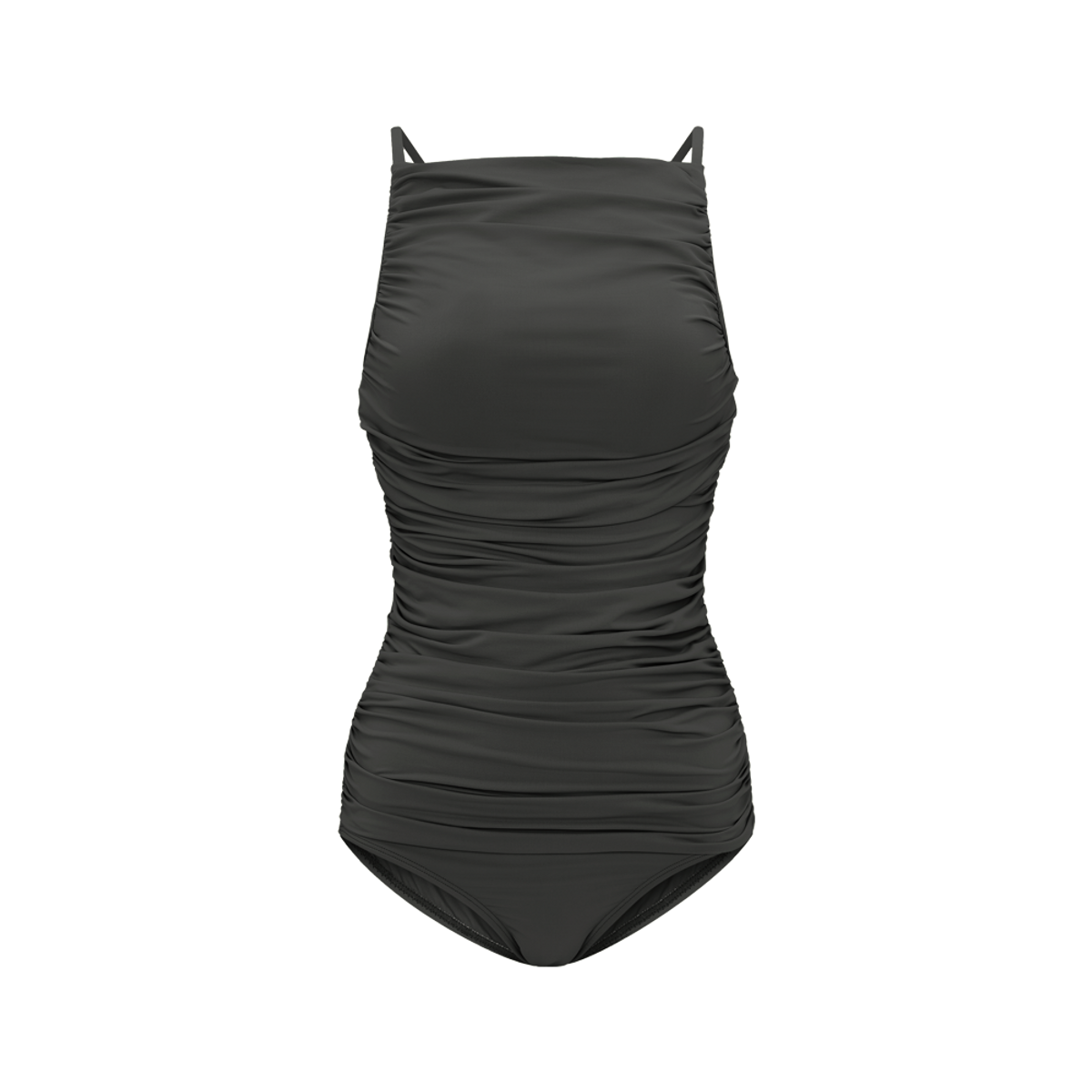 디에브(D.EV) Lucent High-neck Swimsuit_Veil shade (차콜)