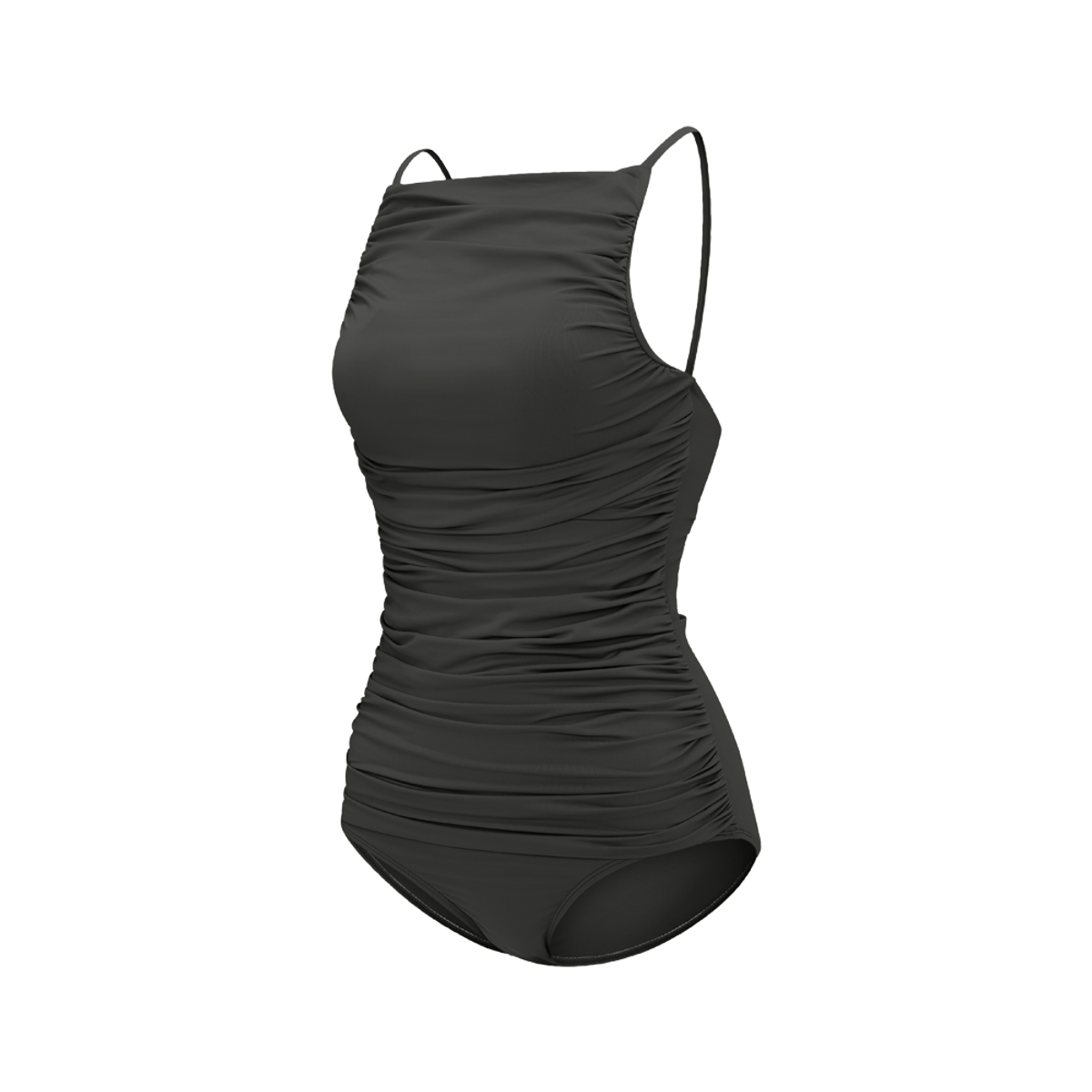 디에브(D.EV) Lucent High-neck Swimsuit_Veil shade (차콜)
