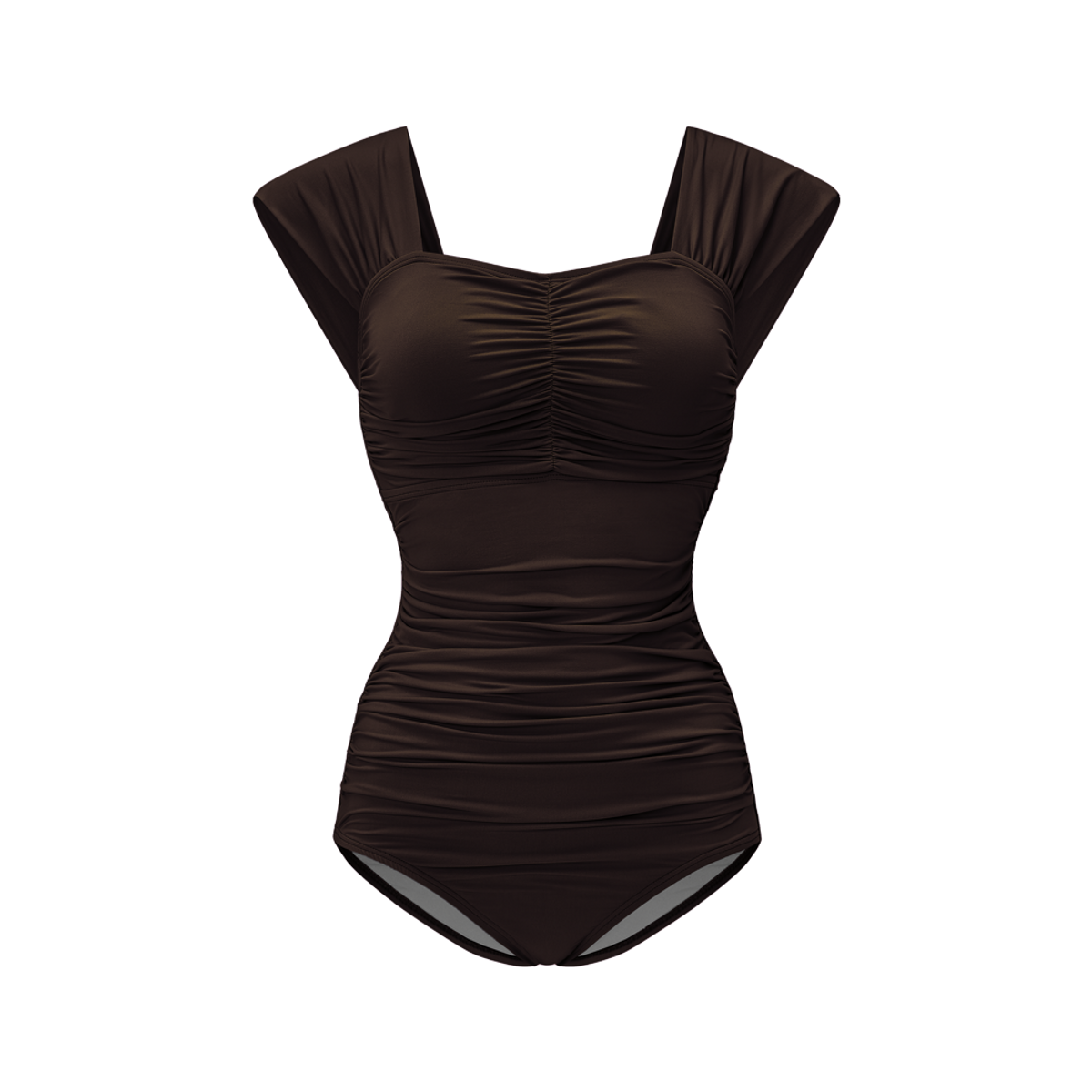 디에브(D.EV) Edelaine Cap Sleeve Swimsuit_Walnut glow (브라운)