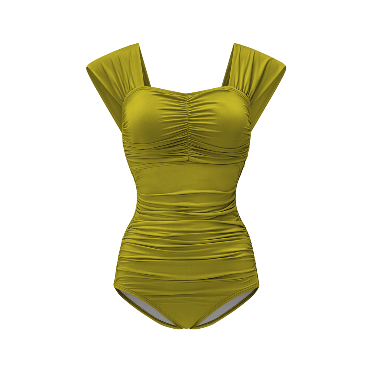 디에브(D.EV) Edelaine Cap Sleeve Swimsuit_Gordon sand (머스타드)