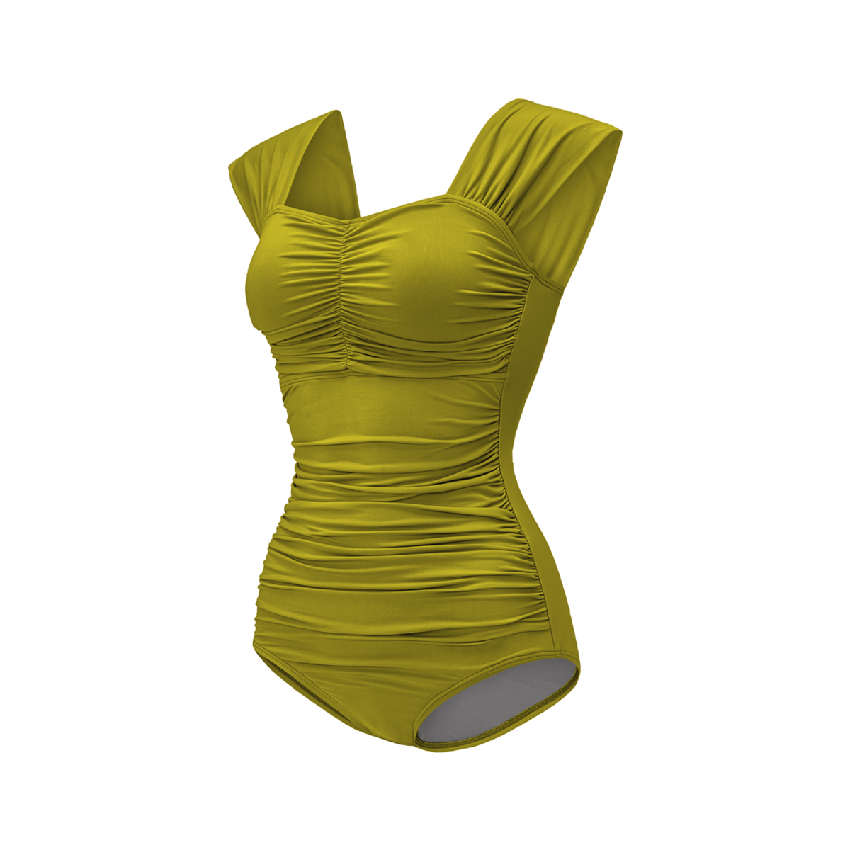 디에브(D.EV) Edelaine Cap Sleeve Swimsuit_Gordon sand (머스타드)