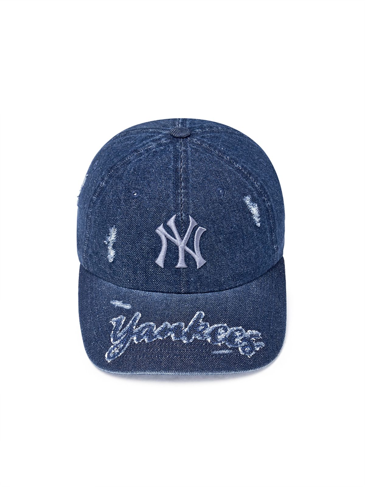 엠엘비(MLB) 빈티지 디스트로이드 데님 언스트럭쳐 볼캡 NY (L.Navy)