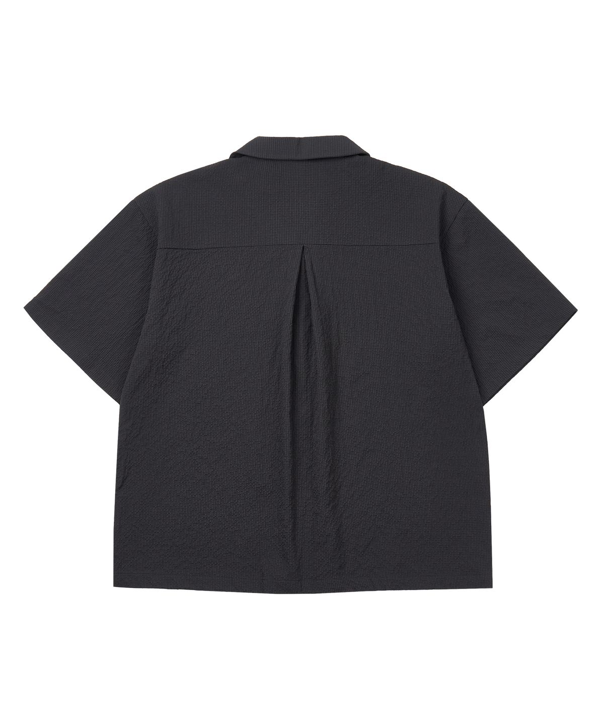 마사트(MASAT) Gingham Check Open Collar Shirt _ Dark Gray