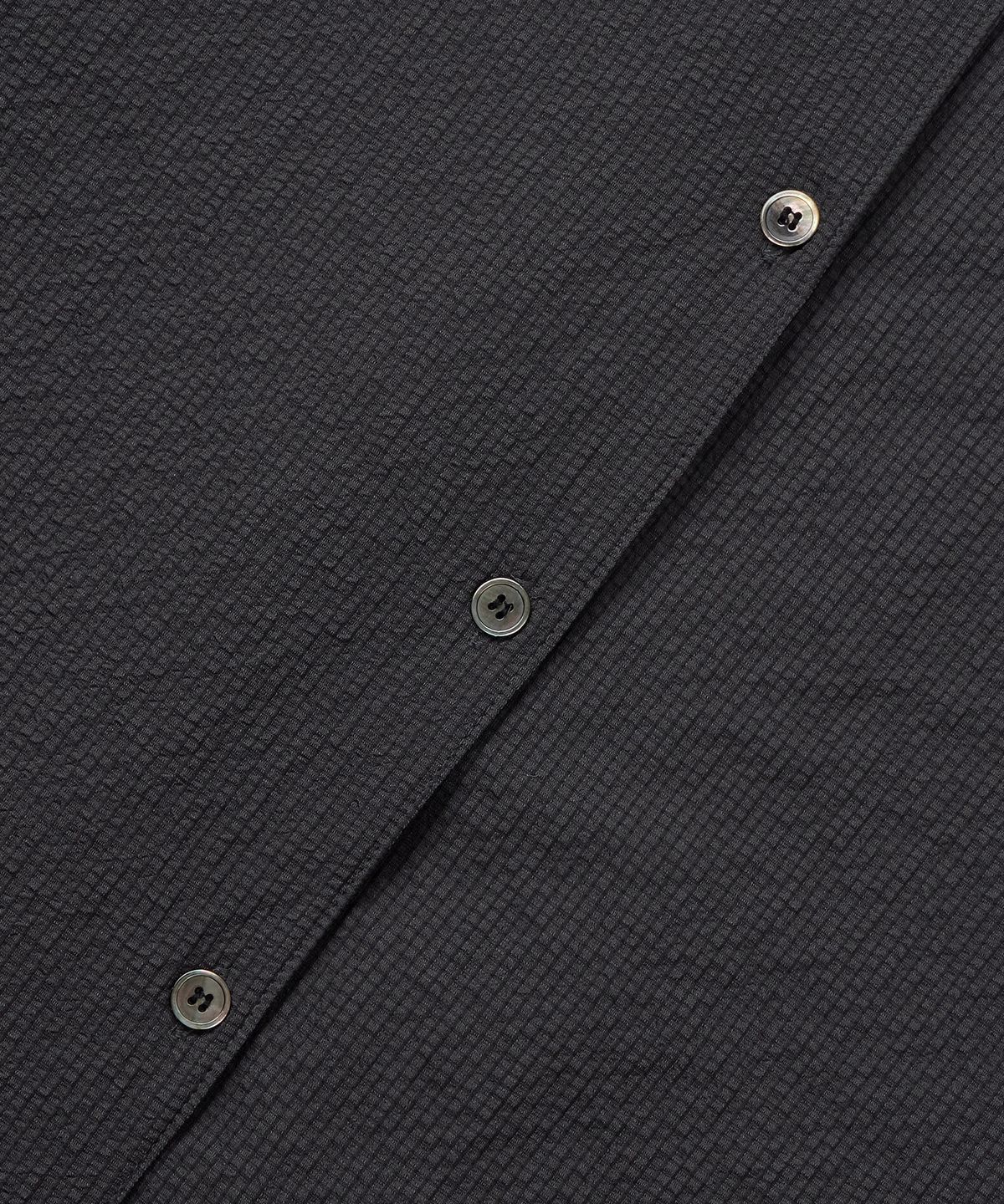 마사트(MASAT) Gingham Check Open Collar Shirt _ Dark Gray