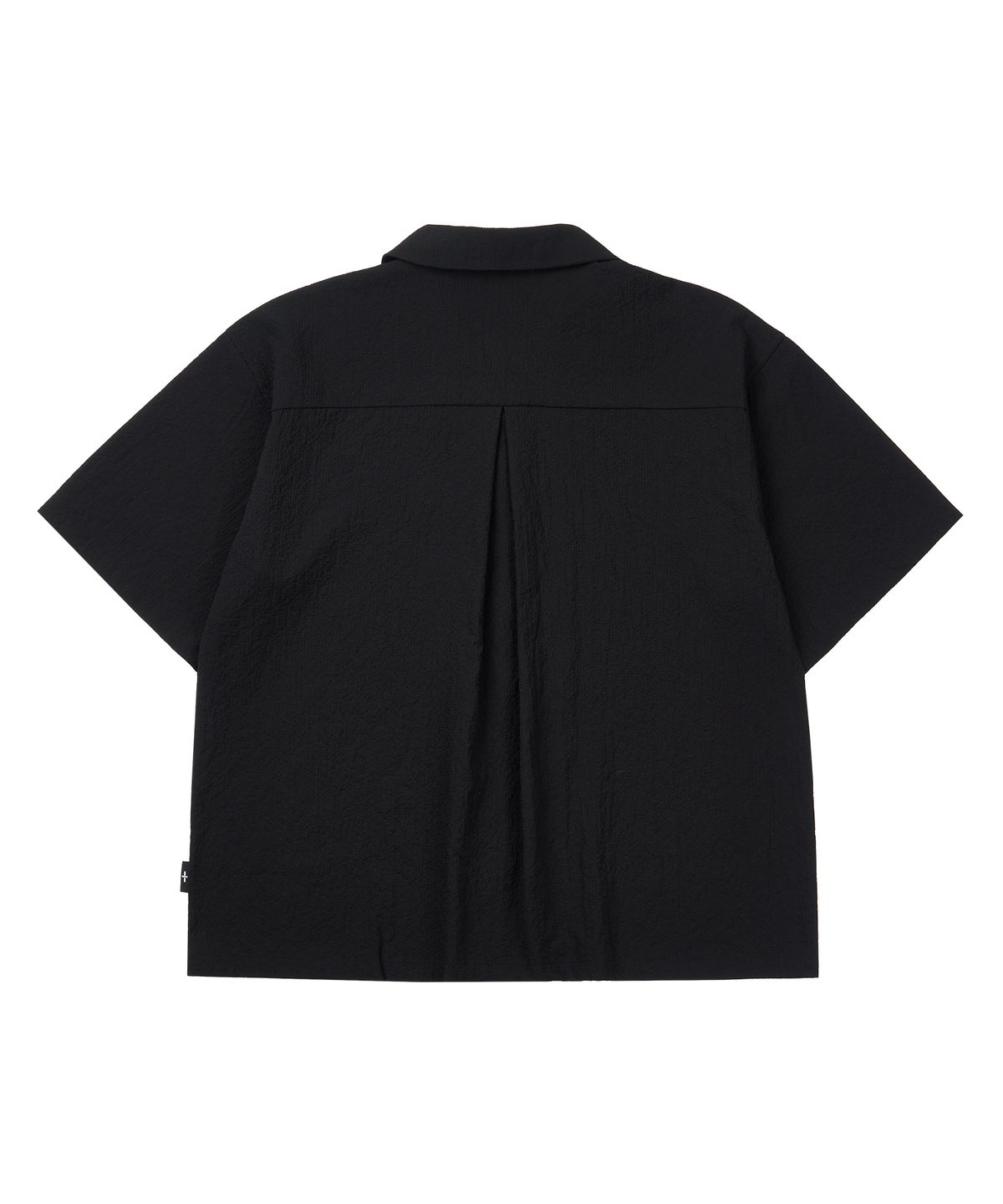 마사트(MASAT) Gingham Check Open Collar Shirt _ Black