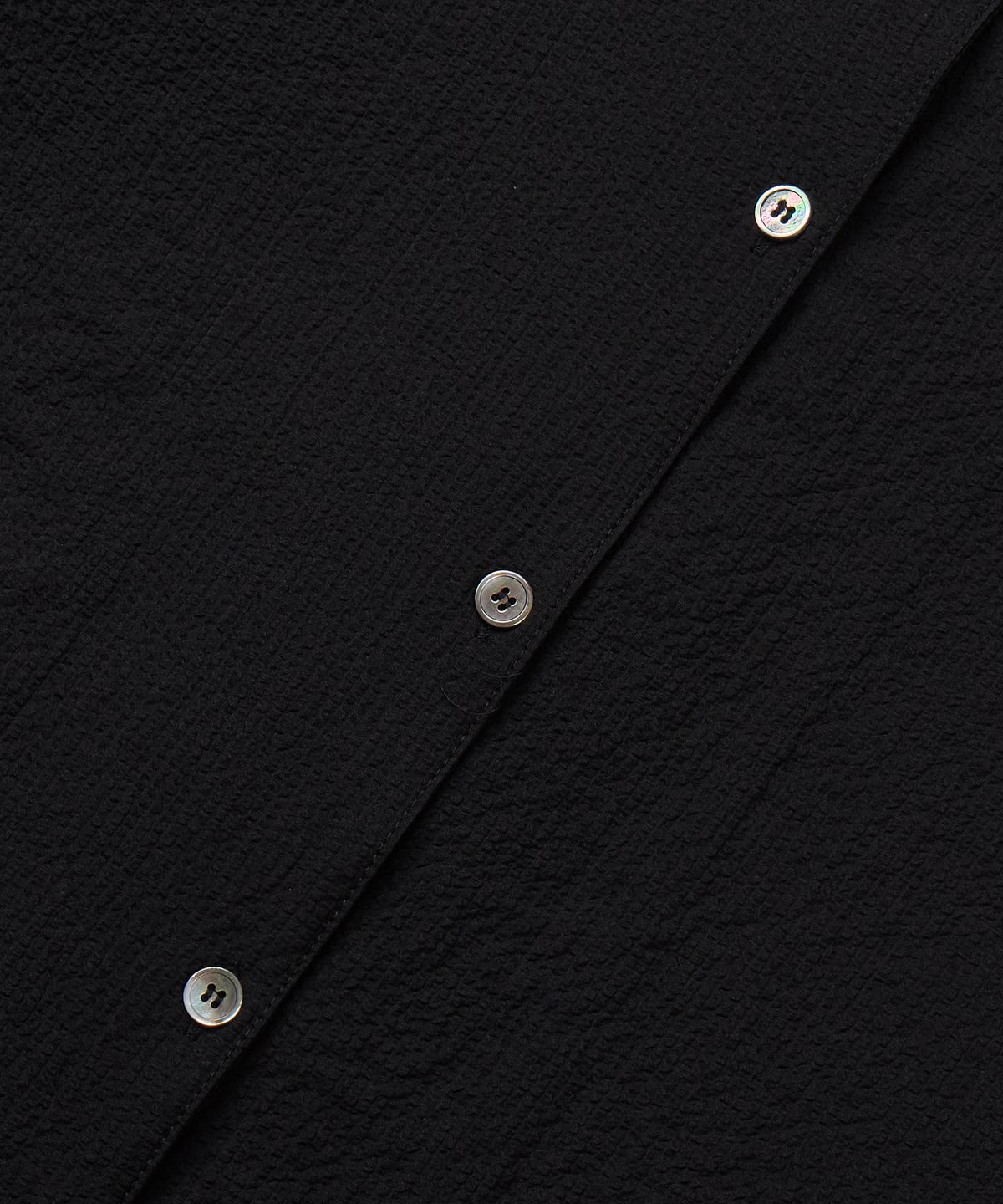 마사트(MASAT) Gingham Check Open Collar Shirt _ Black