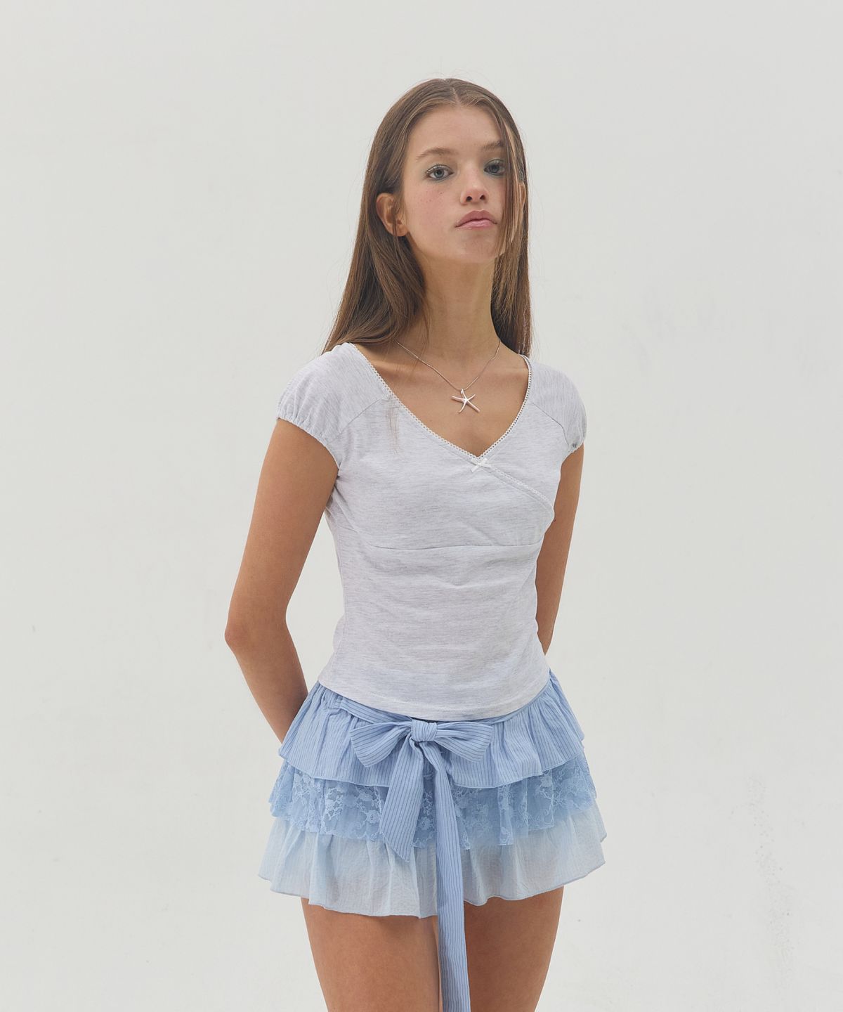 서울리(SEOULI) BABY DOT TOP [MELANGE GREY]
