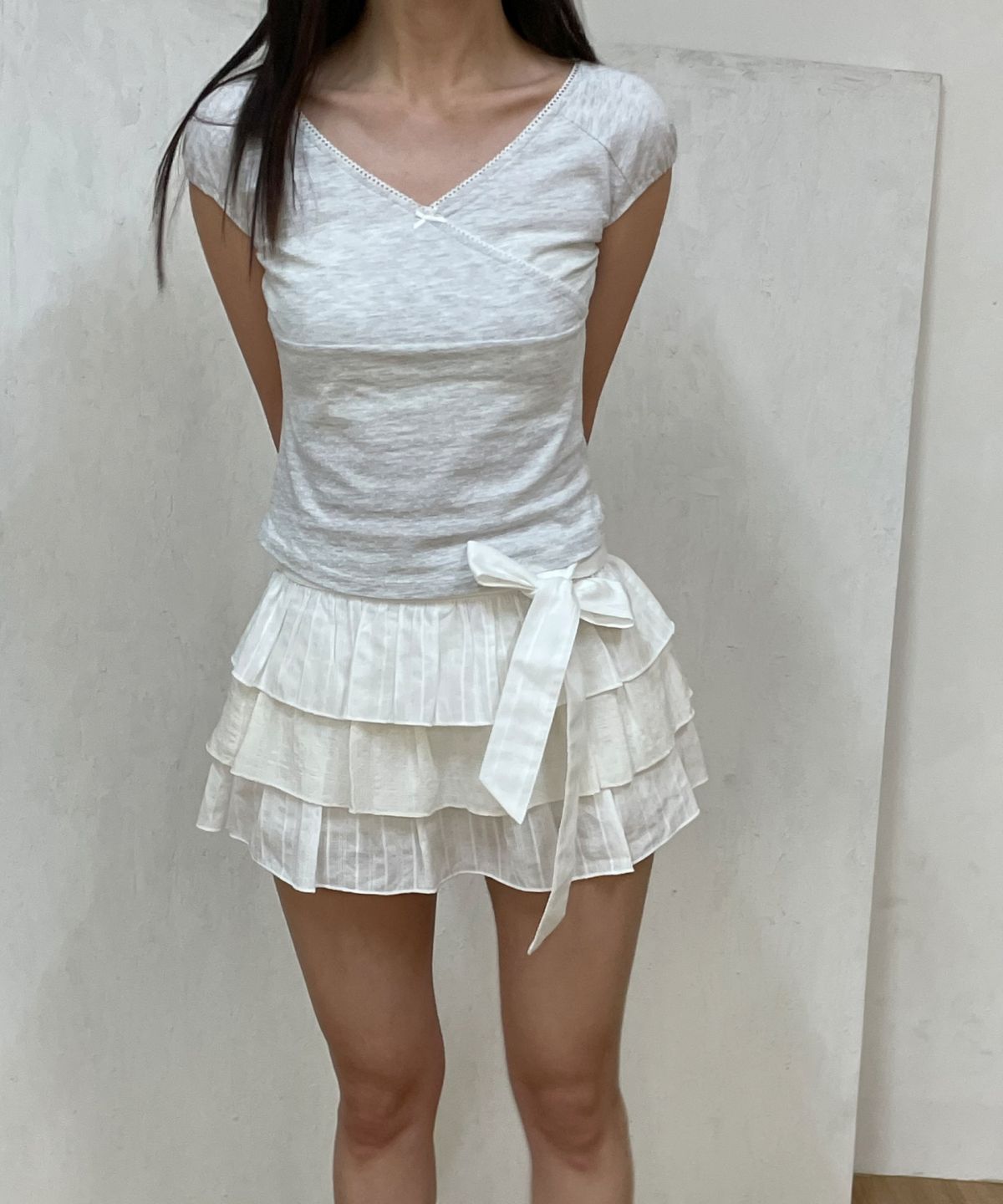서울리(SEOULI) BABY DOT TOP [MELANGE GREY]