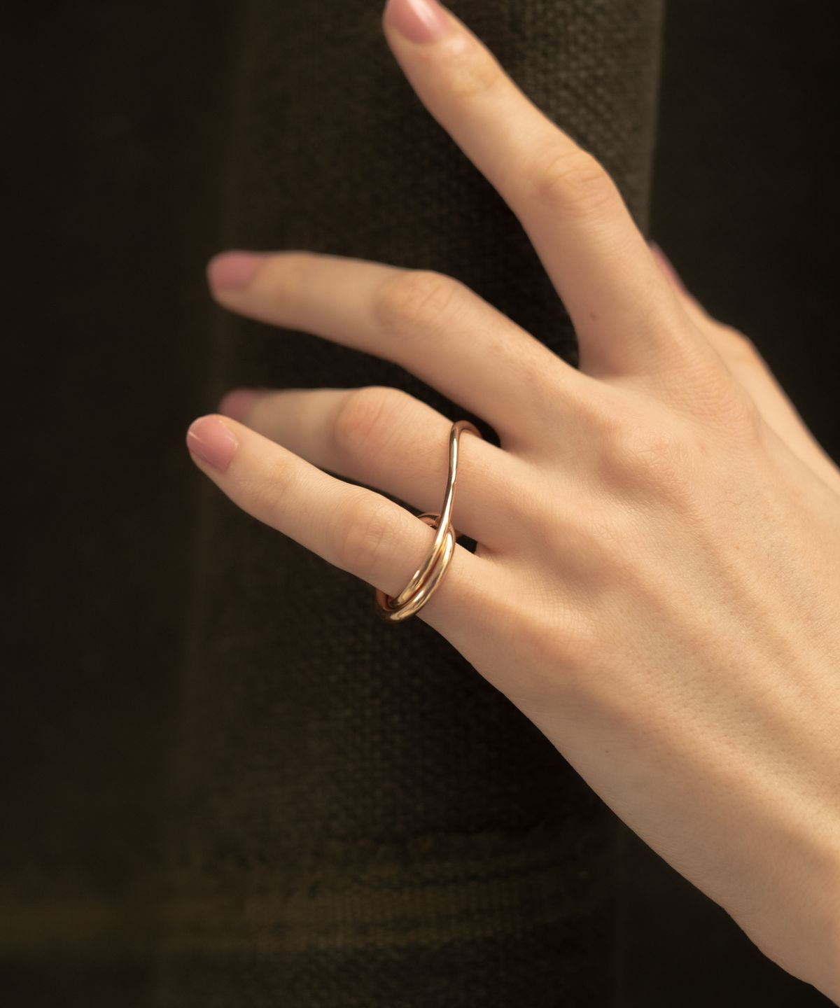 노비스도쿄(NOVICE TOKYO) 뉘앙스 더블 핑거 링 Nuance Double Finger Ring / Gold