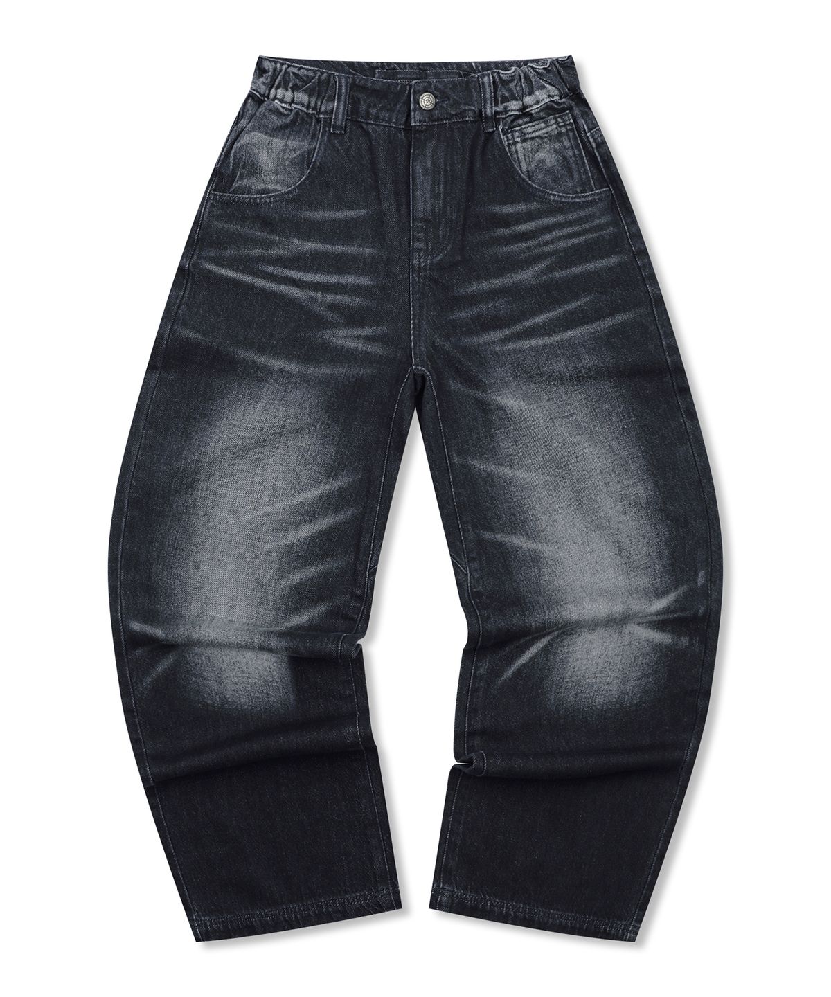 글랙(GLACK) GP110 그림 펑크 워싱 데님 팬츠 (BLACK)