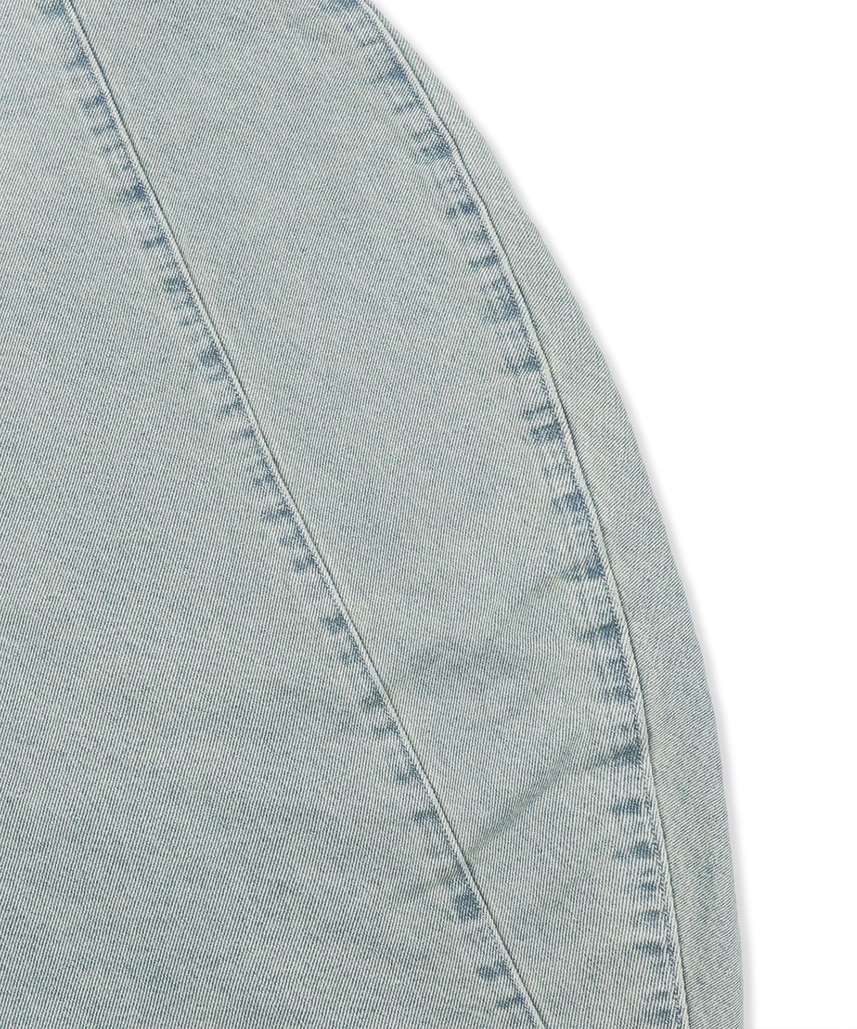 글랙(GLACK) GP169 아웃플리츠 커브드 데님 팬츠 (INDIGO)