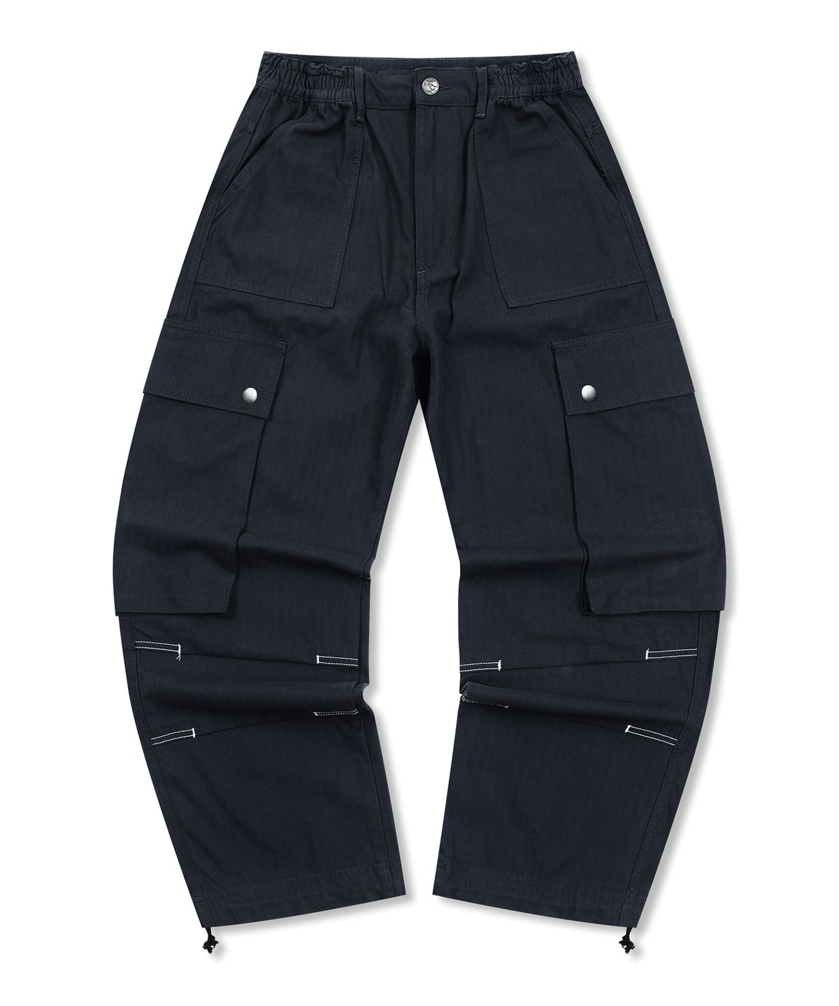 글랙(GLACK) GP172 루즈 카고 헤링본 코튼 팬츠 (BLACK)