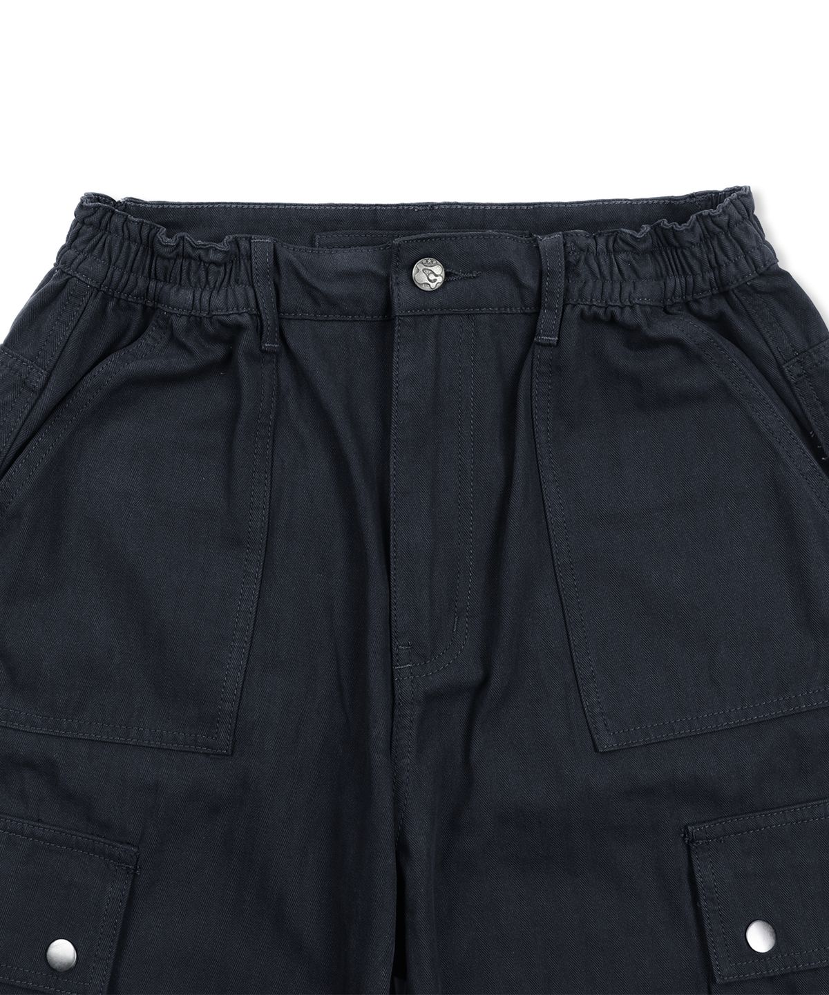 글랙(GLACK) GP172 루즈 카고 헤링본 코튼 팬츠 (BLACK)