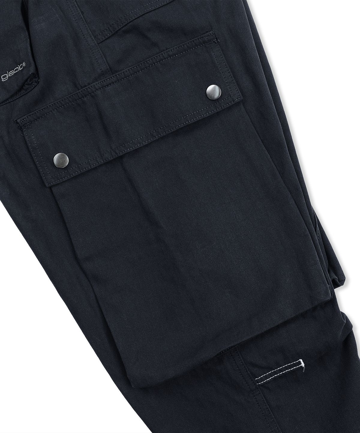 글랙(GLACK) GP172 루즈 카고 헤링본 코튼 팬츠 (BLACK)