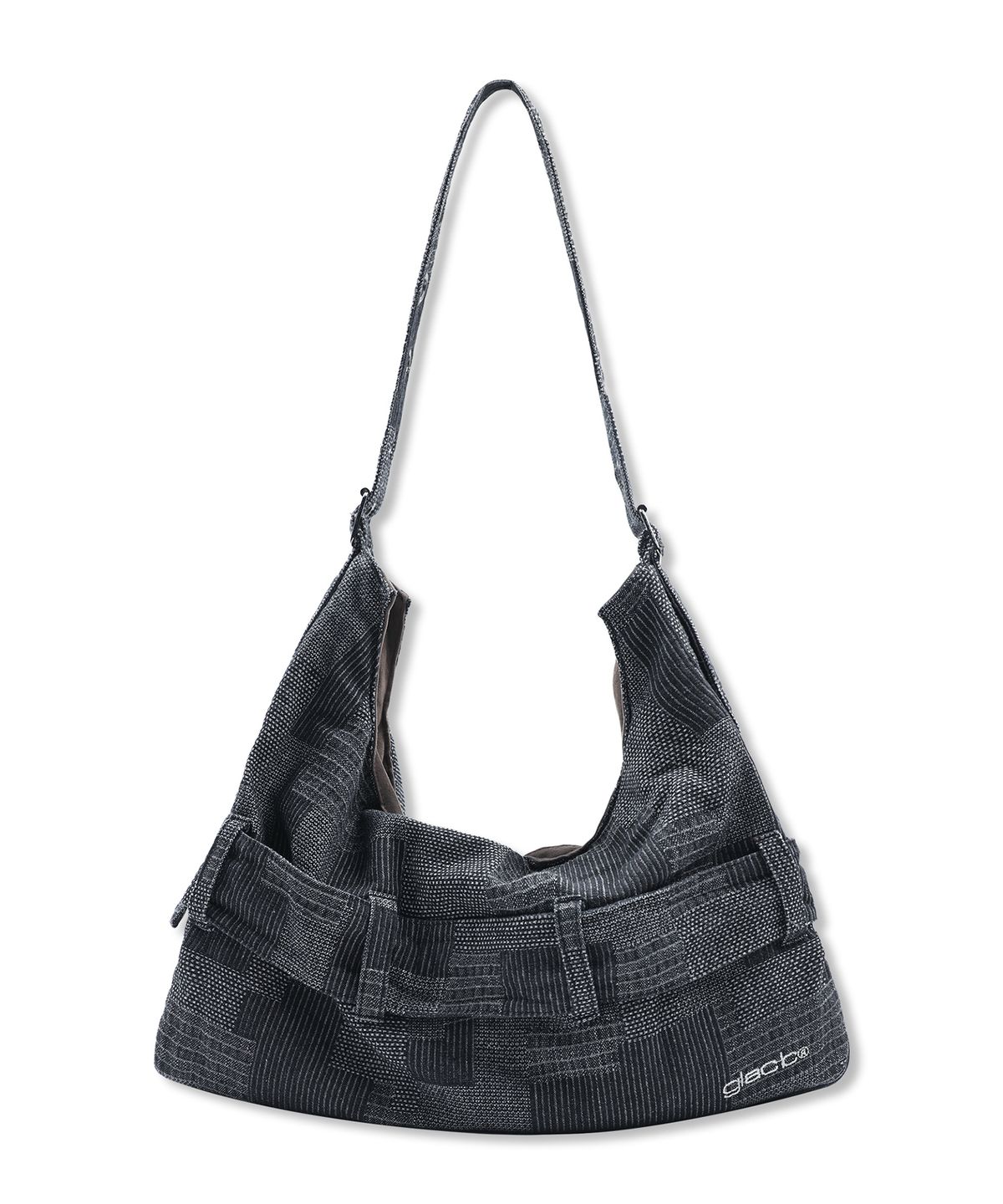 글랙(GLACK) GB009 벨트 디테일 데님 숄더백 (BLACK)