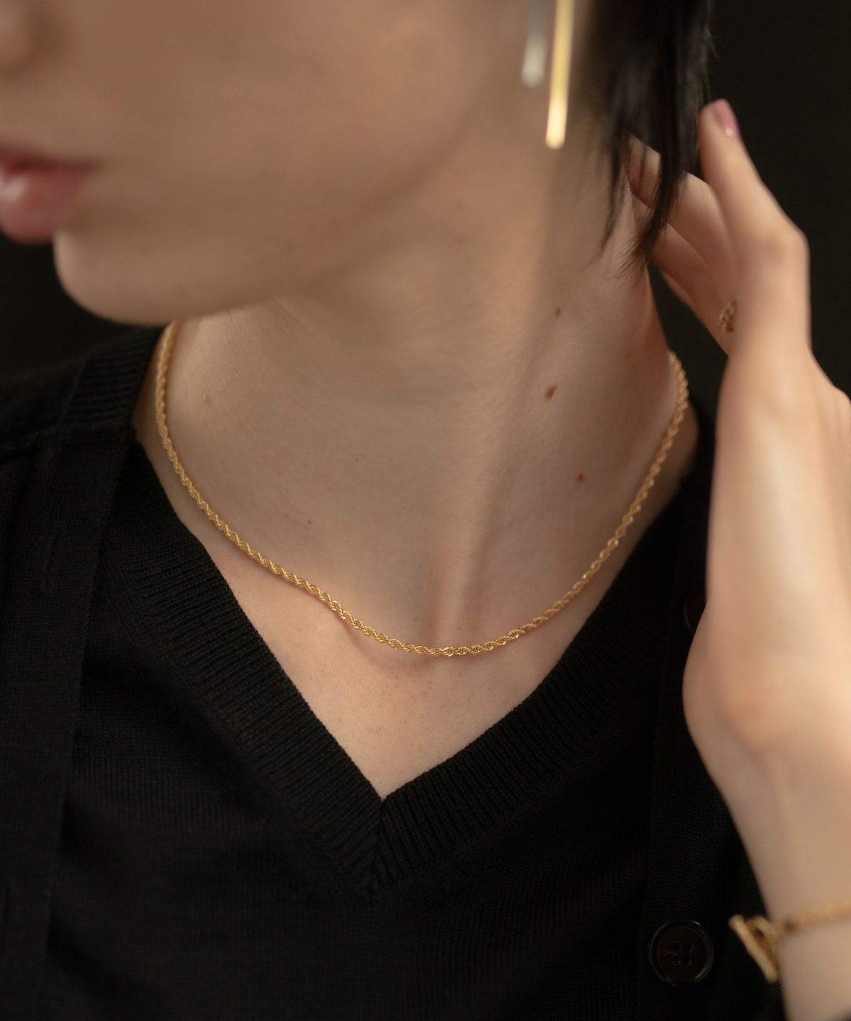 노비스도쿄(NOVICE TOKYO) 로프 체인 롱 초커 목걸이 Rope Chain Long Choker / Gold