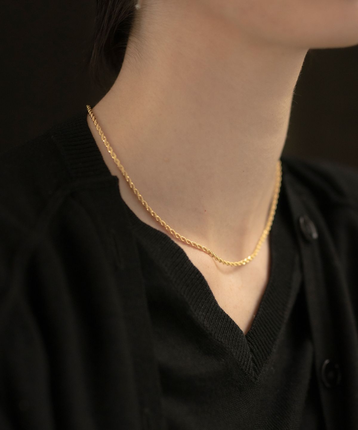 노비스도쿄(NOVICE TOKYO) 로프 체인 롱 초커 목걸이 Rope Chain Long Choker / Gold