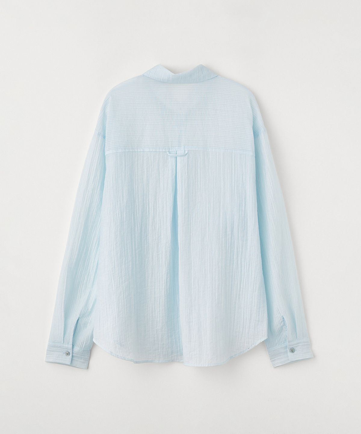 셀리테일즈(CELITAILS) WRINKLED STRIPE SHIRT & SCRUNCHIE SET_SKY BLUE
