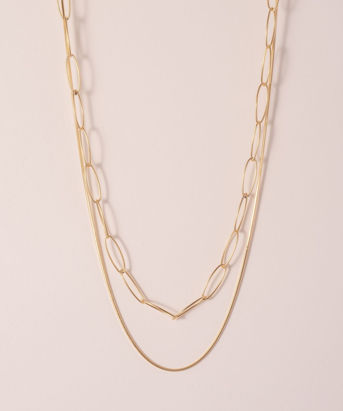 노비스도쿄(NOVICE TOKYO) 심플 체인 목걸이 2세트 Simple & Chain Necklace 2 set / Gold