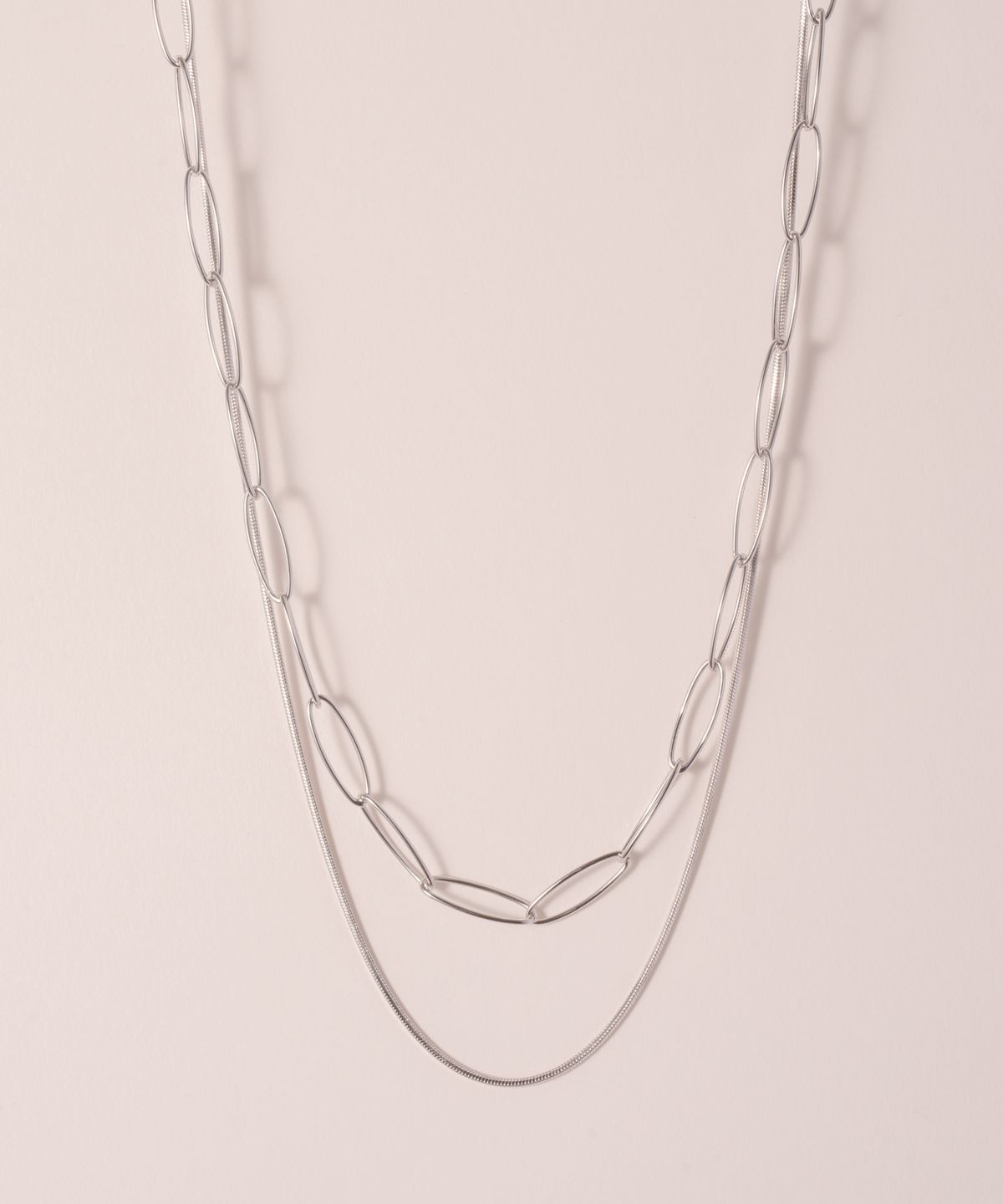 노비스도쿄(NOVICE TOKYO) 심플 체인 목걸이 2세트 Simple & Chain Necklace 2 set / Silver