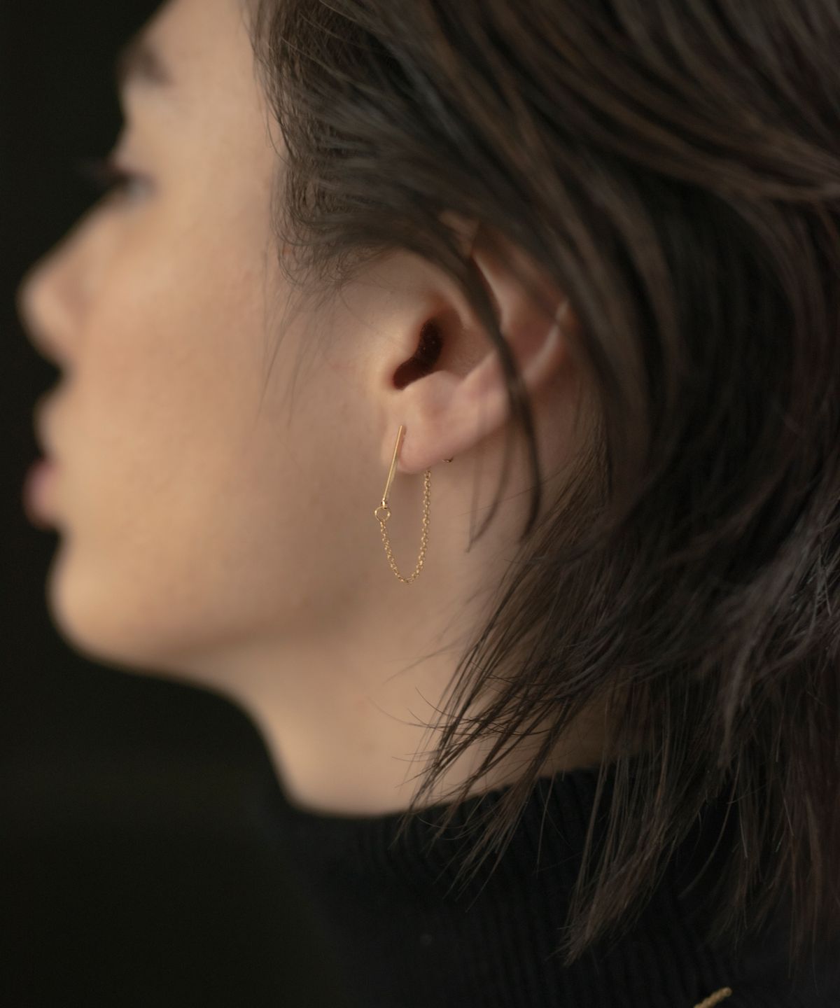 노비스도쿄(NOVICE TOKYO) 스틱 체인 피어스 Stick Chain Pierce / Gold