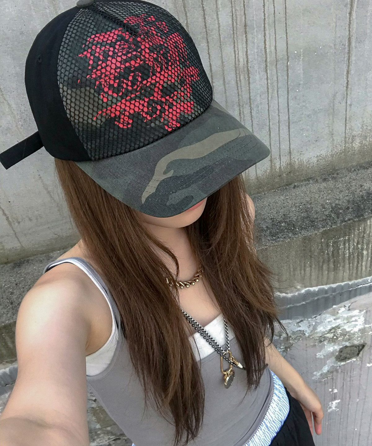 이시옷(ISEOT) Overmesh Glitched Cap_Camo