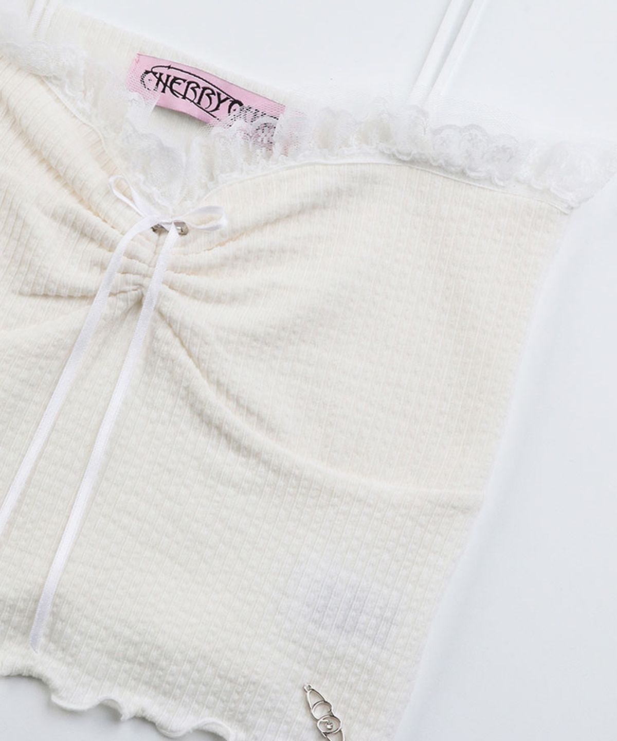 체리퀴리(CHERRYQUIRI) lace top warmer set - ivory