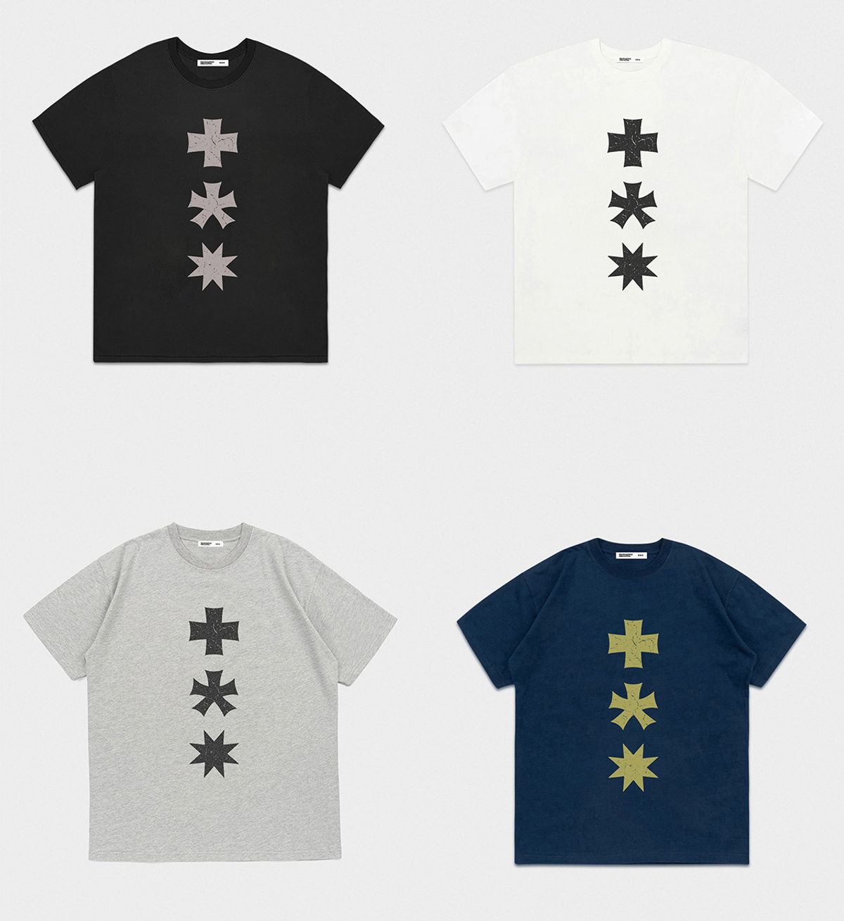 마이딥블루메모리즈(MY DEEP BLUE MEMORIES) MM THREE LOGO T-SHIRTS (CHARCOAL)