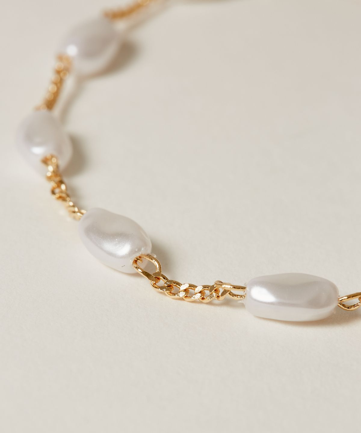노비스도쿄(NOVICE TOKYO) 바로크 내로우 진주 팔찌 Baroque Pearl & Narrow Chain Bracelet / Gold
