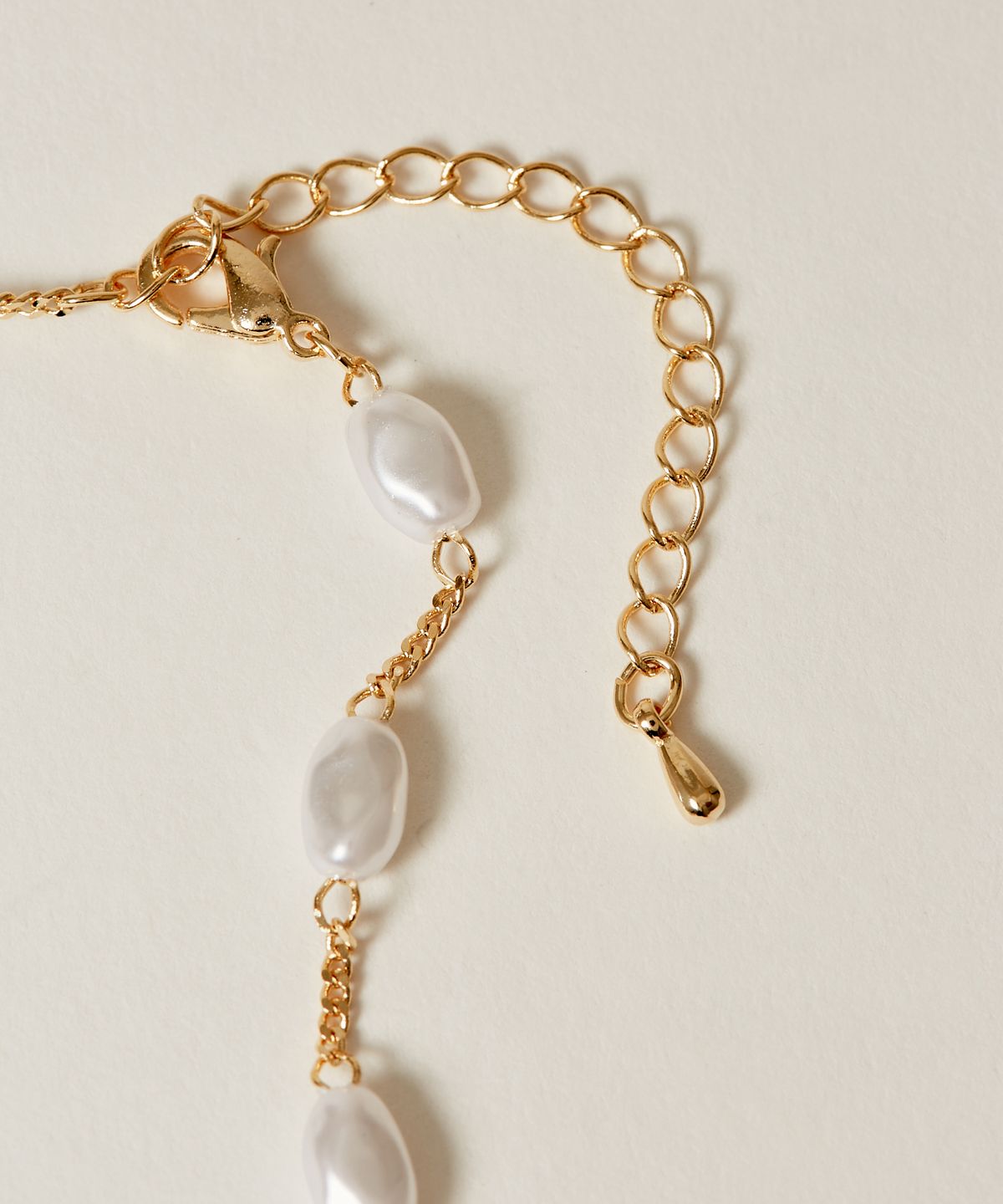 노비스도쿄(NOVICE TOKYO) 바로크 내로우 진주 팔찌 Baroque Pearl & Narrow Chain Bracelet / Gold