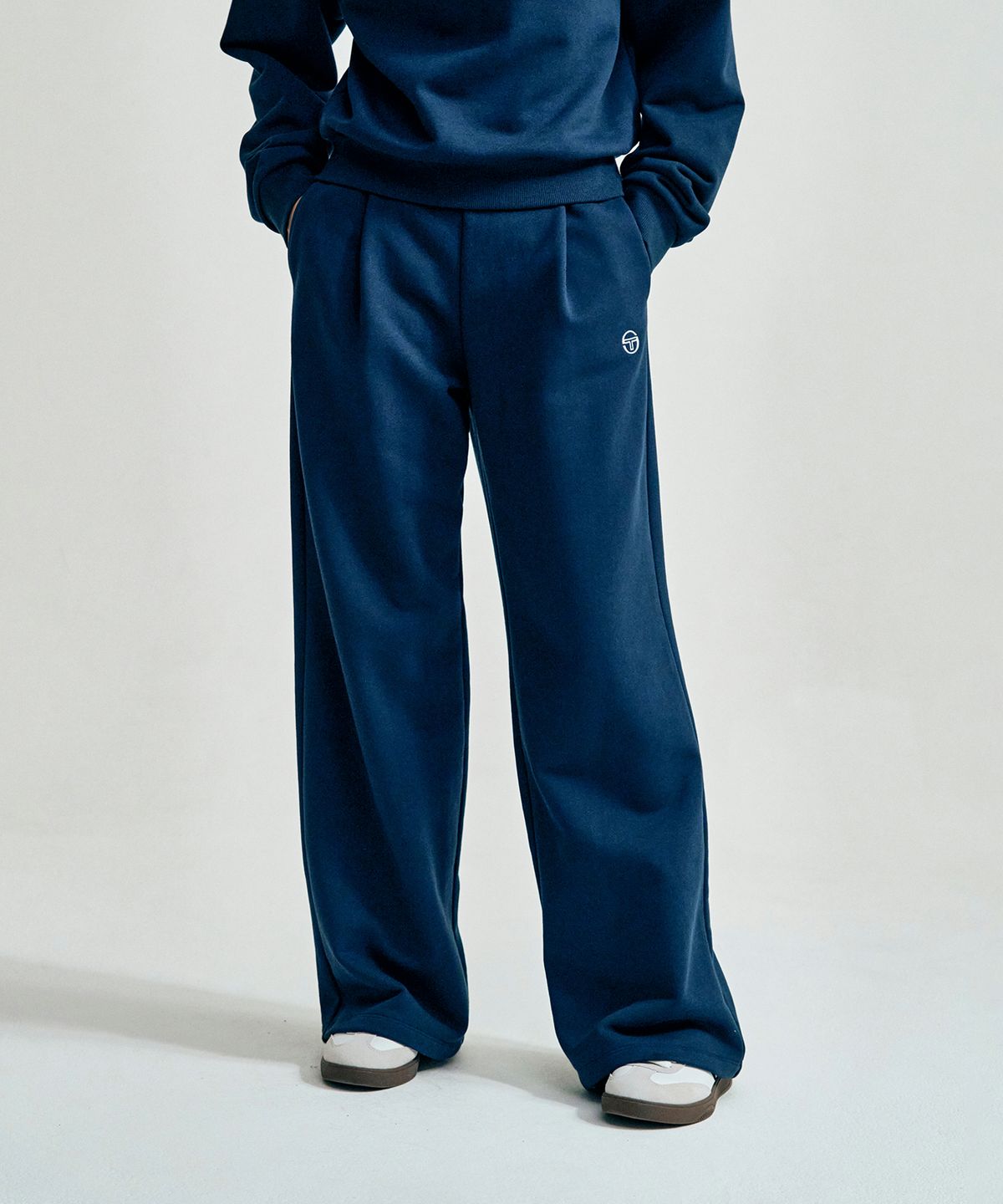 세르지오 타키니(SERGIO TACCHINI) W 쿠쉬라이트 프렌치 와이드 핀턱 팬츠 (Navy)