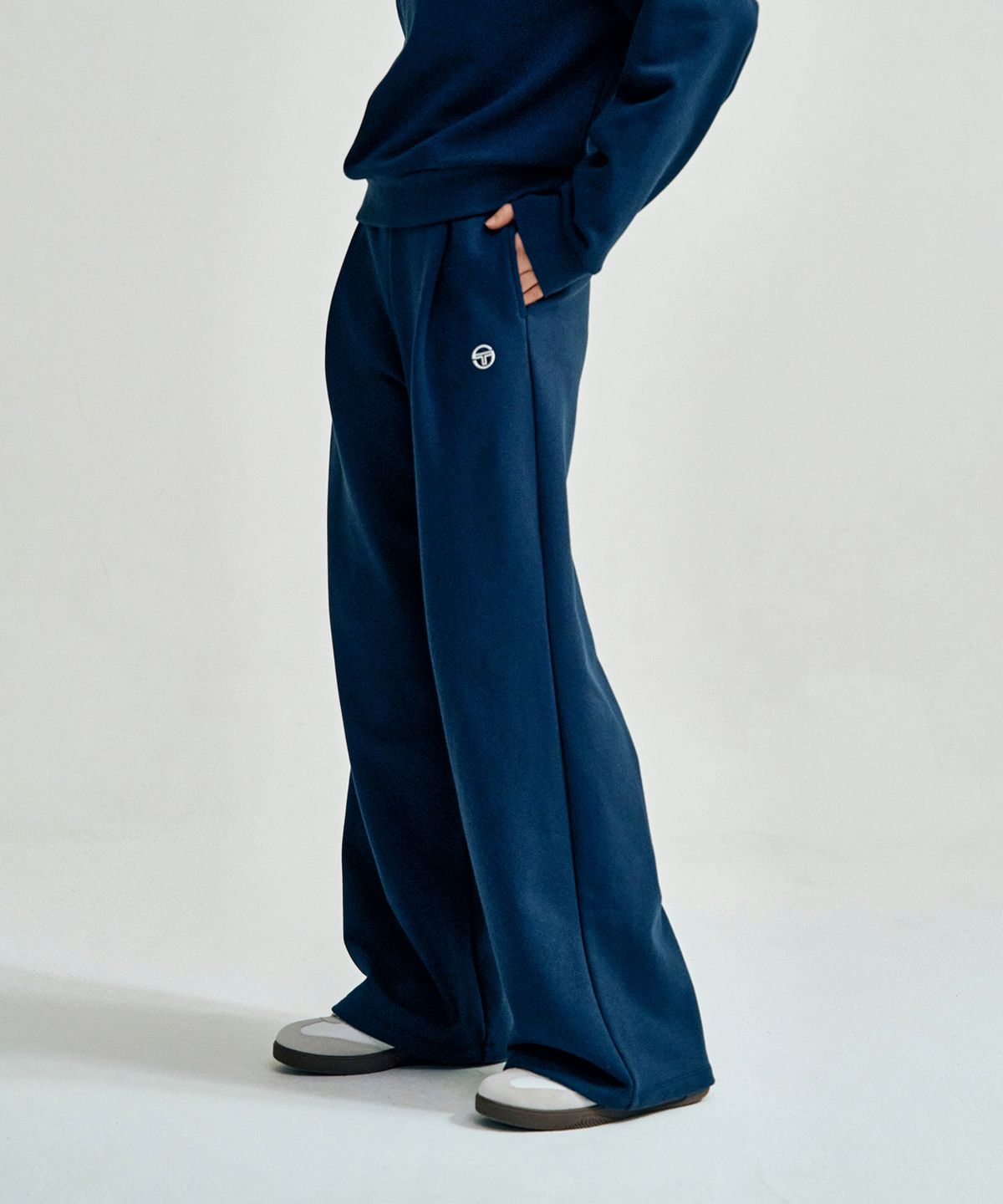 세르지오 타키니(SERGIO TACCHINI) W 쿠쉬라이트 프렌치 와이드 핀턱 팬츠 (Navy)
