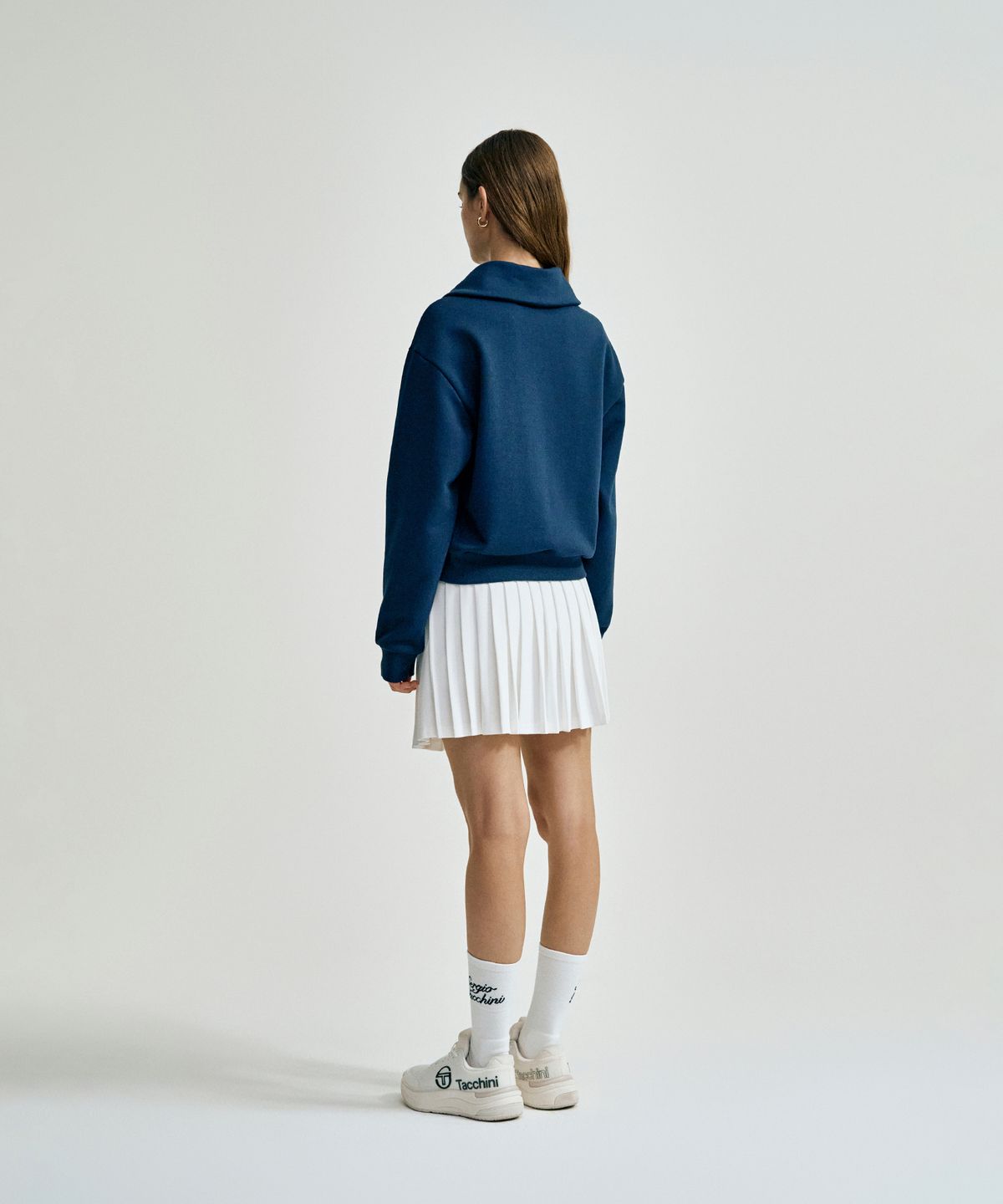 세르지오 타키니(SERGIO TACCHINI) W 쿠쉬라이트 프렌치 타키니 하프집 (Navy)